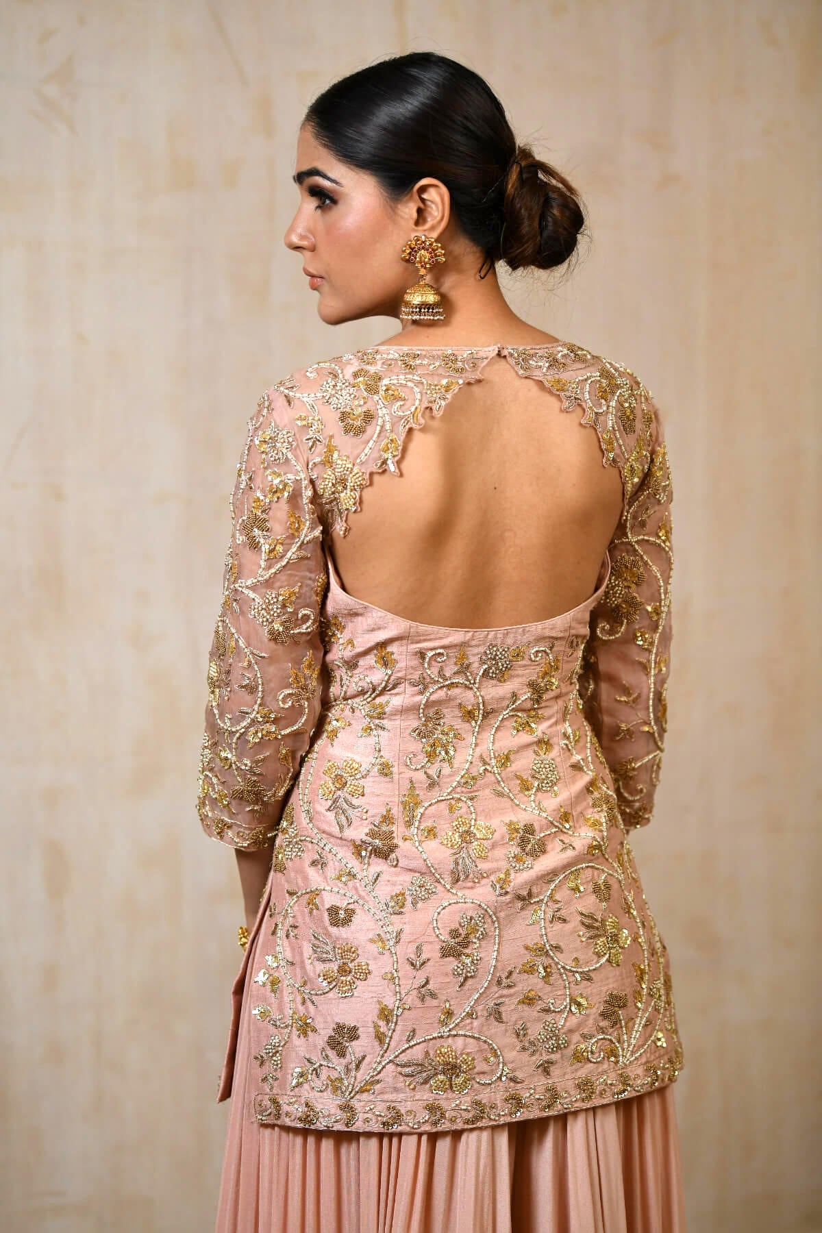 Embroidered Silk Sharara Set - Saisha