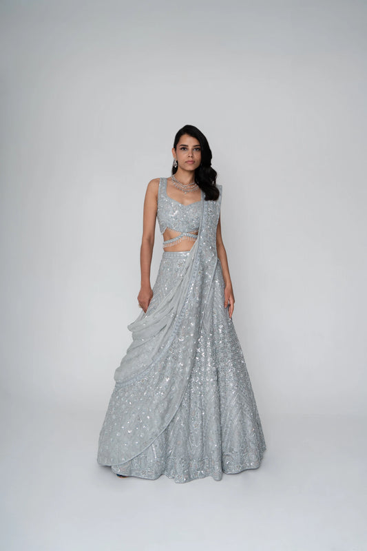 Heavy Embroidered Lehenga Set - Saisha