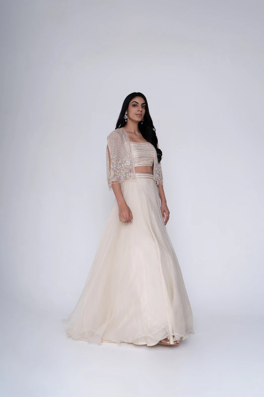 Short Cape with Skirt & Top - Saisha