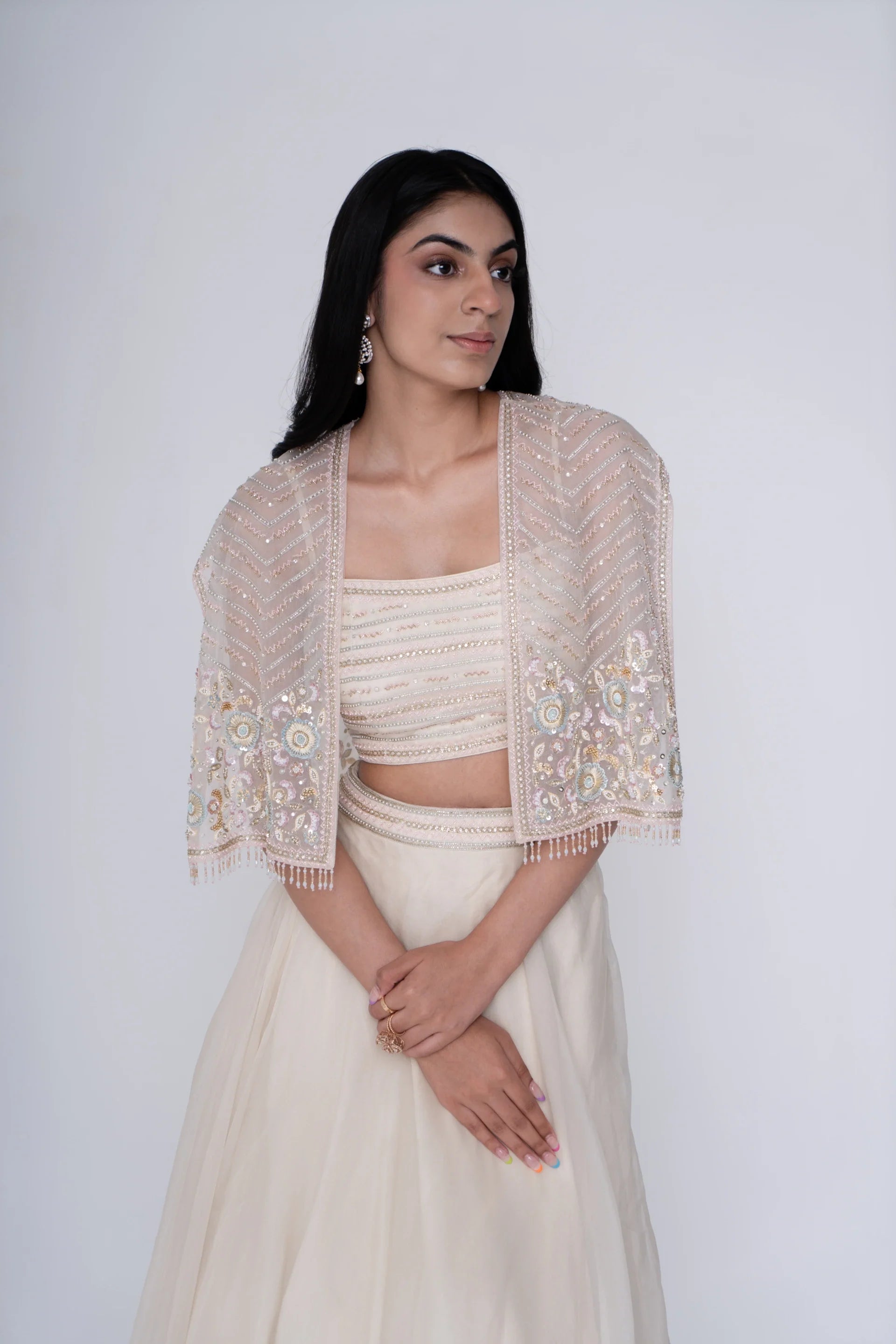 Short Cape with Skirt & Top - Saisha