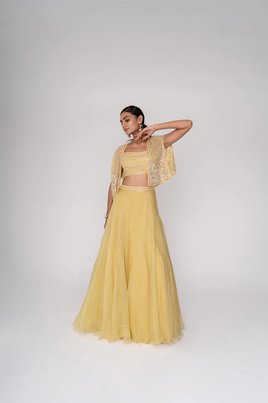 Short Cape with Skirt & Top - Saisha