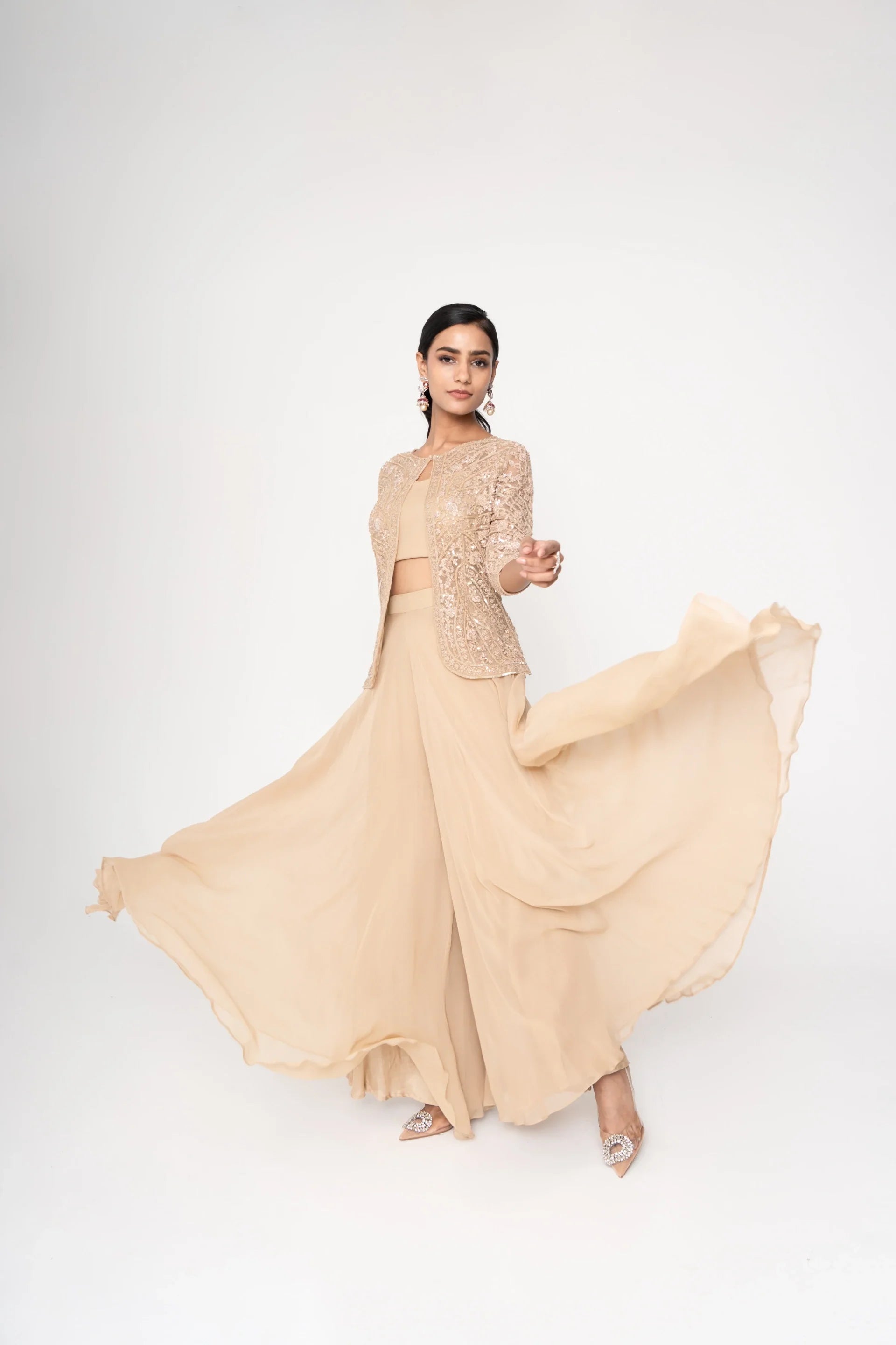 Short Jacket with Sharara - Saisha