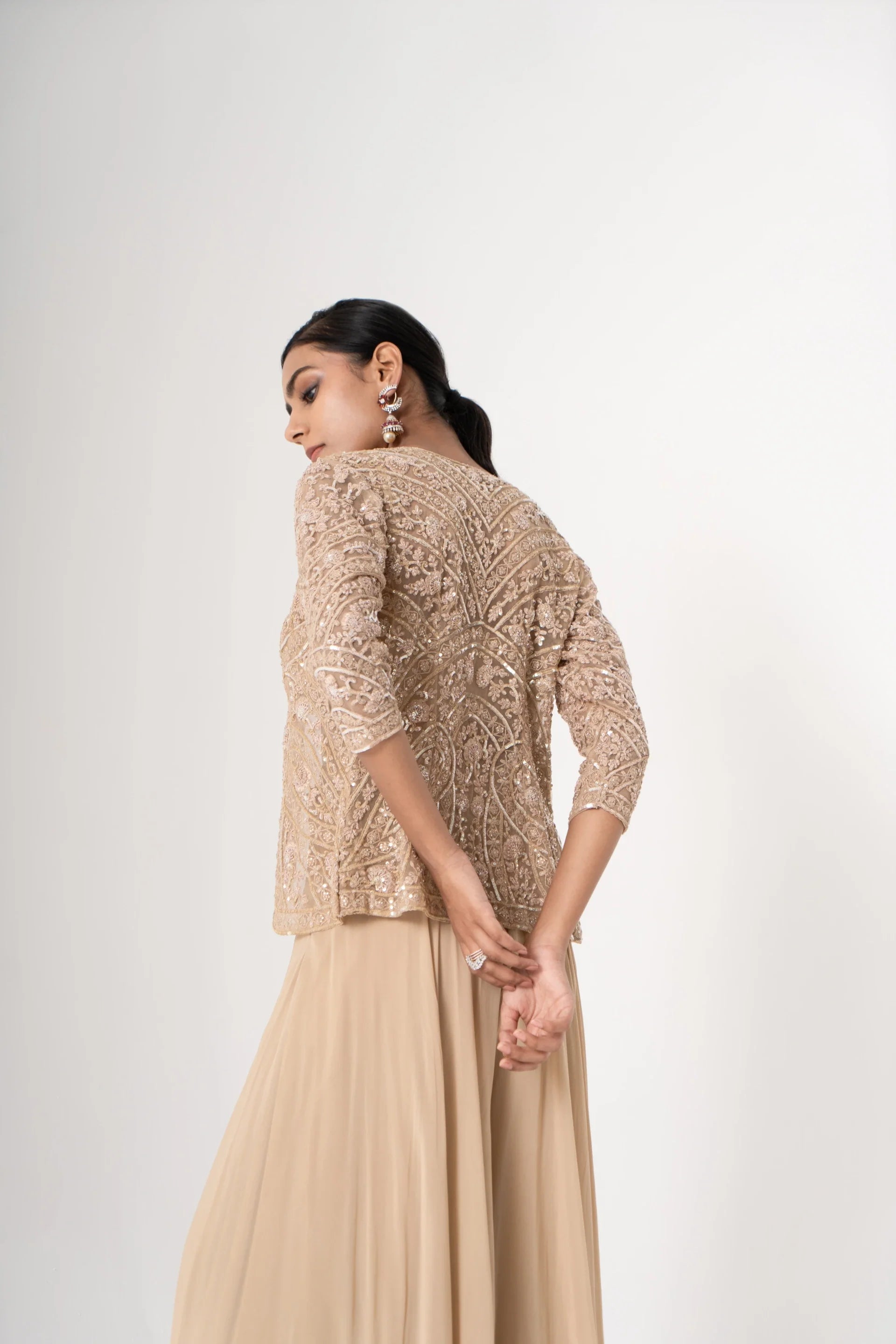 Short Jacket with Sharara - Saisha