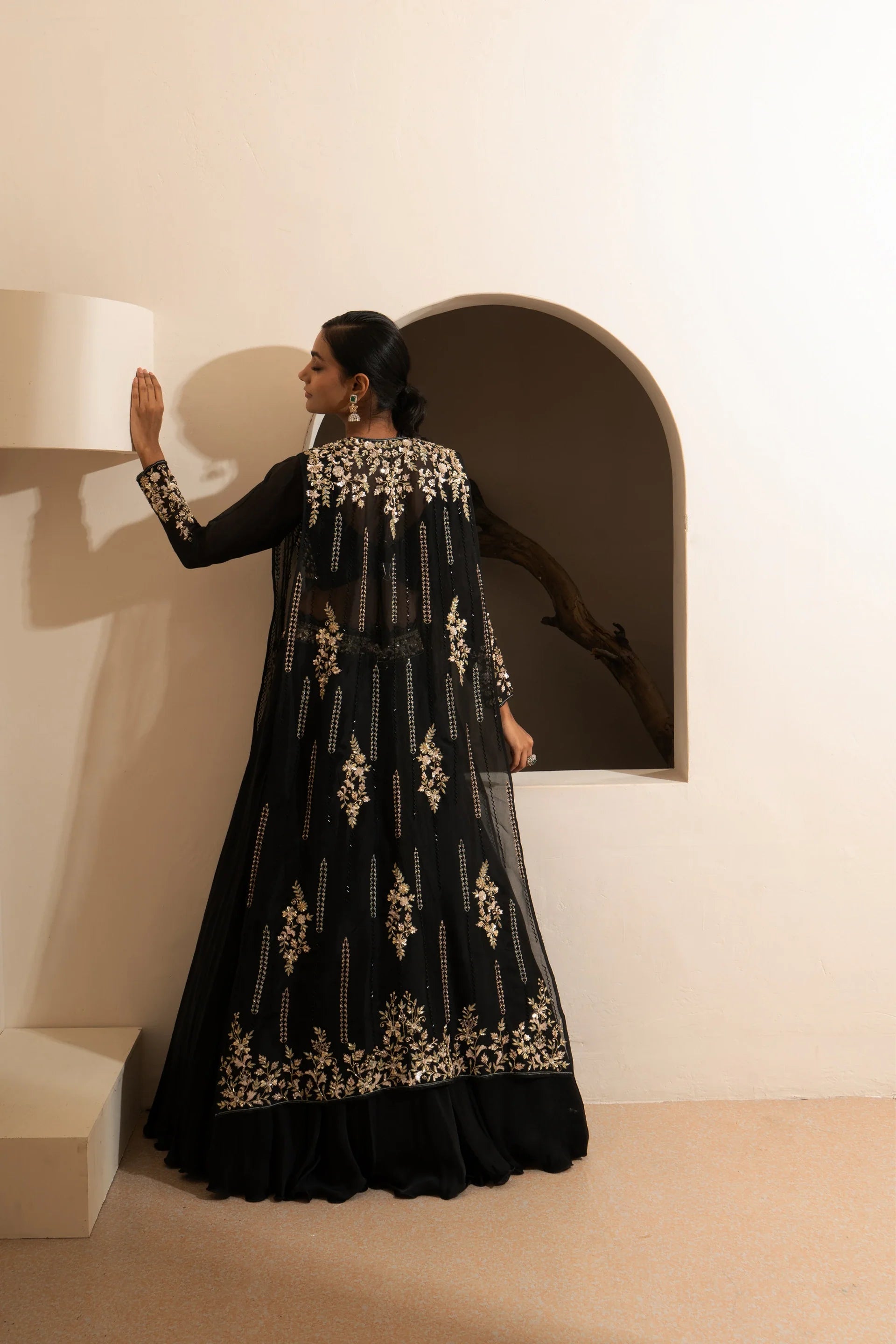 Organza Cape Lehenga Set - Saisha