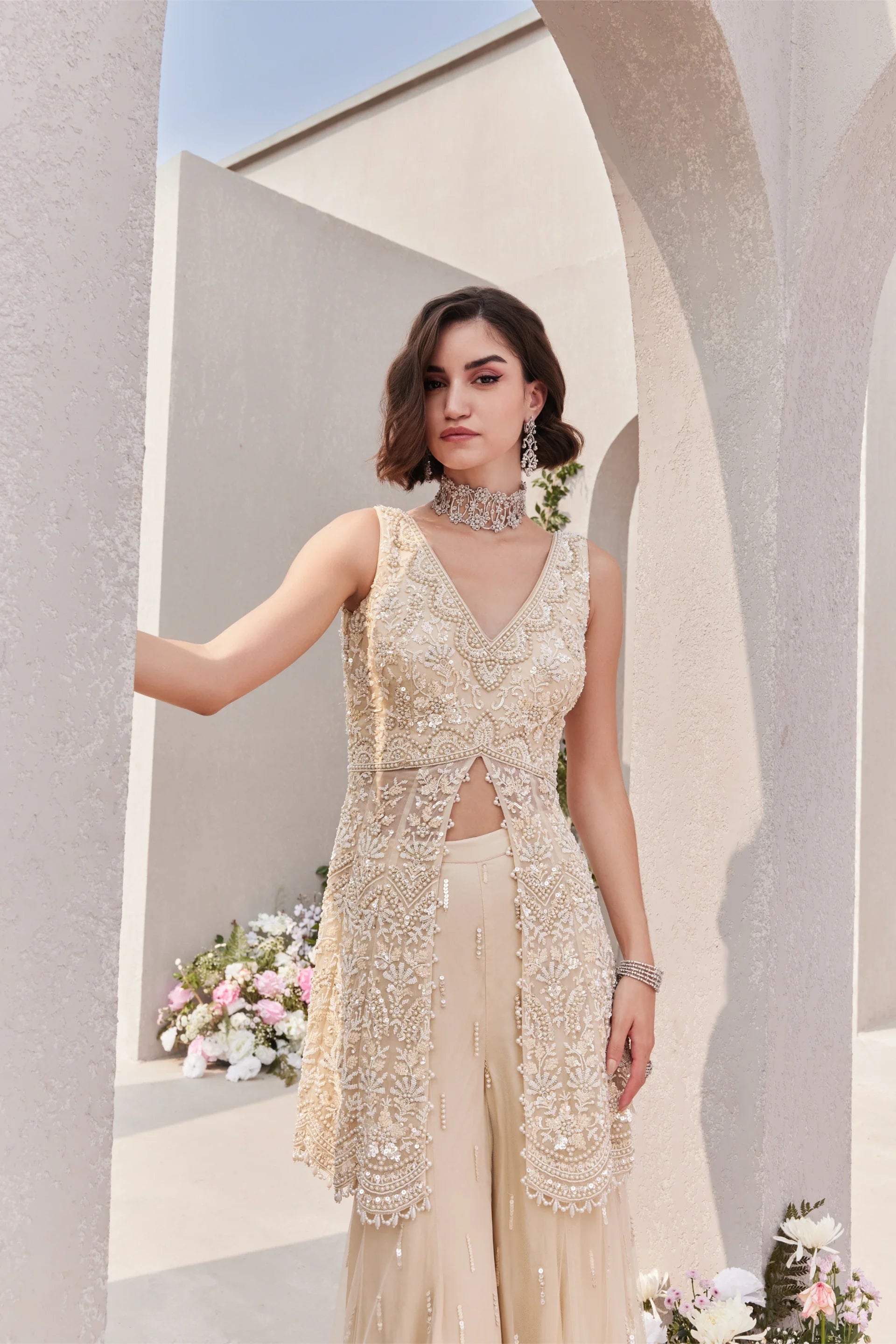 Peplum And Sharara Set - Saisha