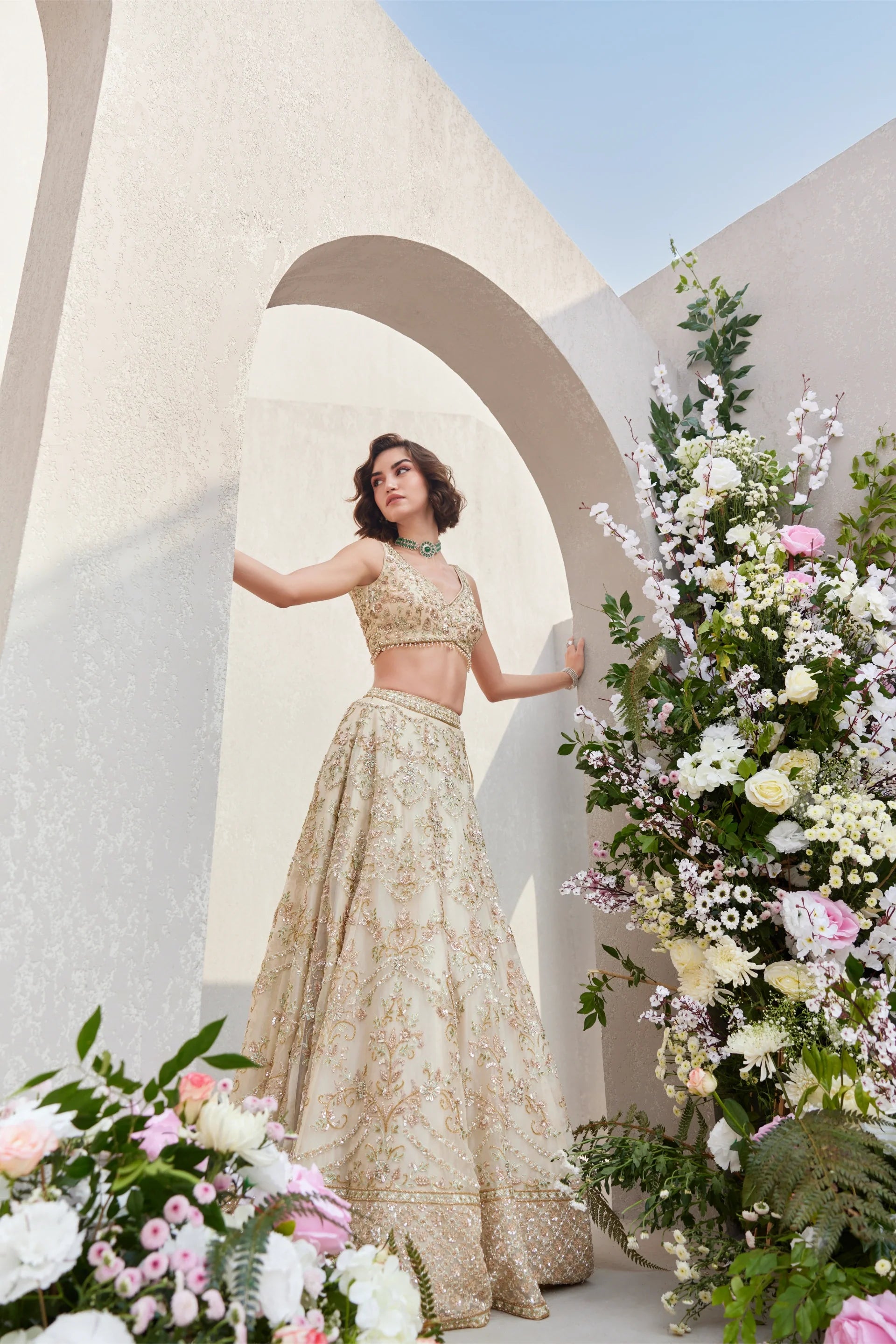 Lehenga & Blouse with Dupatta - Saisha