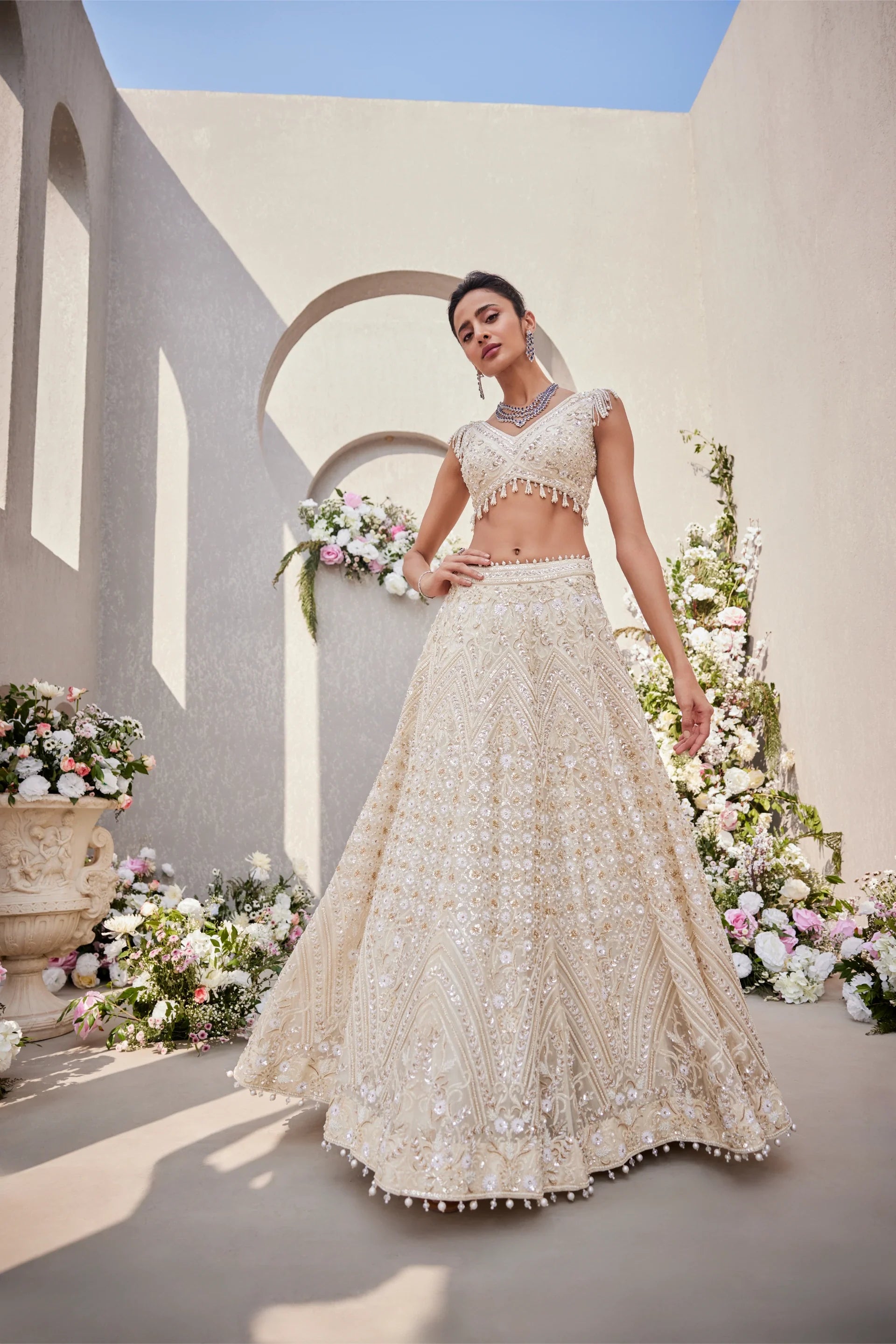 Lehenga And Blouse With Dupatta - Saisha