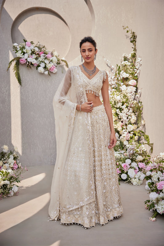 Lehenga And Blouse With Dupatta - Saisha