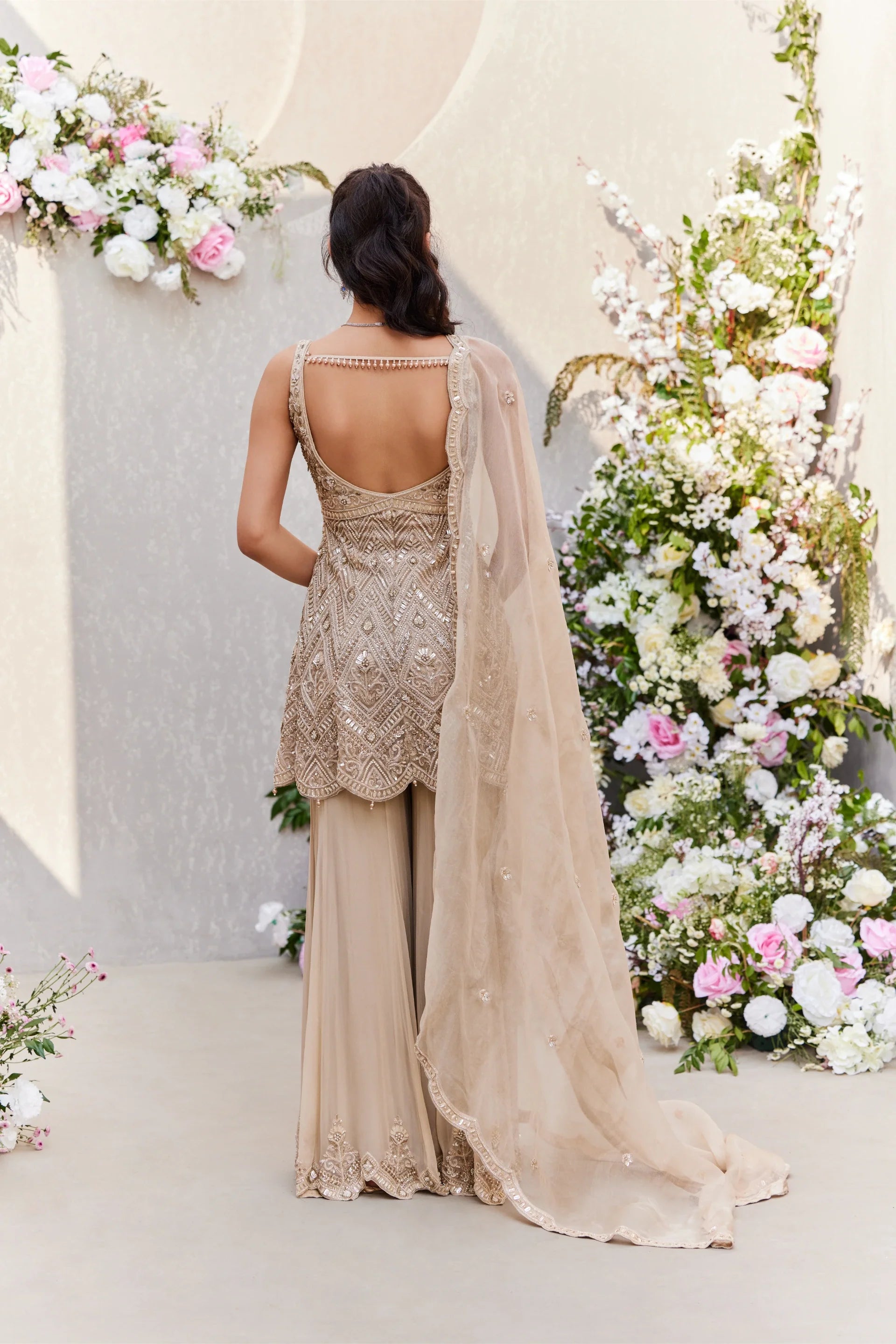 Peplum With Sharar And Dupatta - Saisha