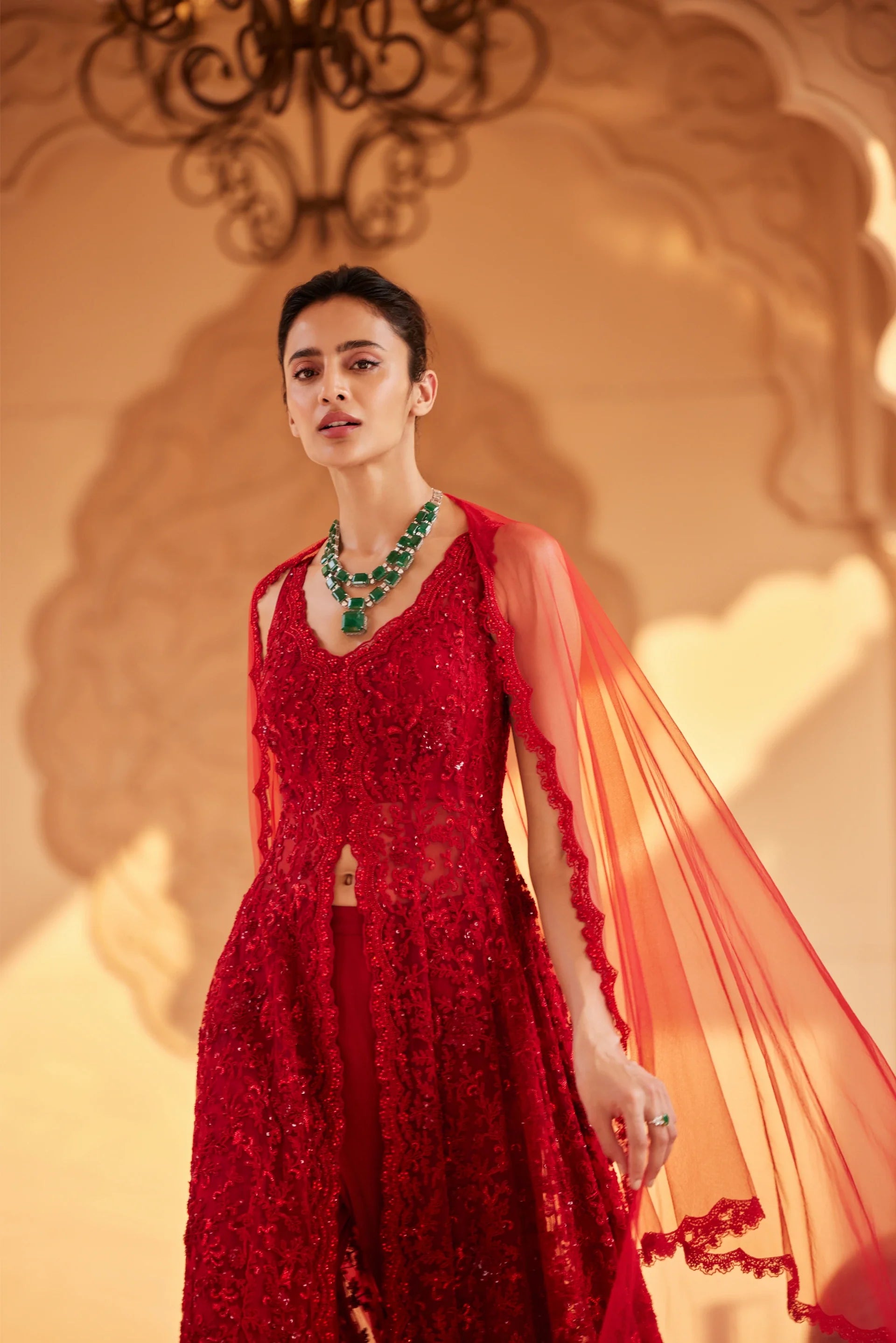 High Low Kurta And Sharara Set - Saisha