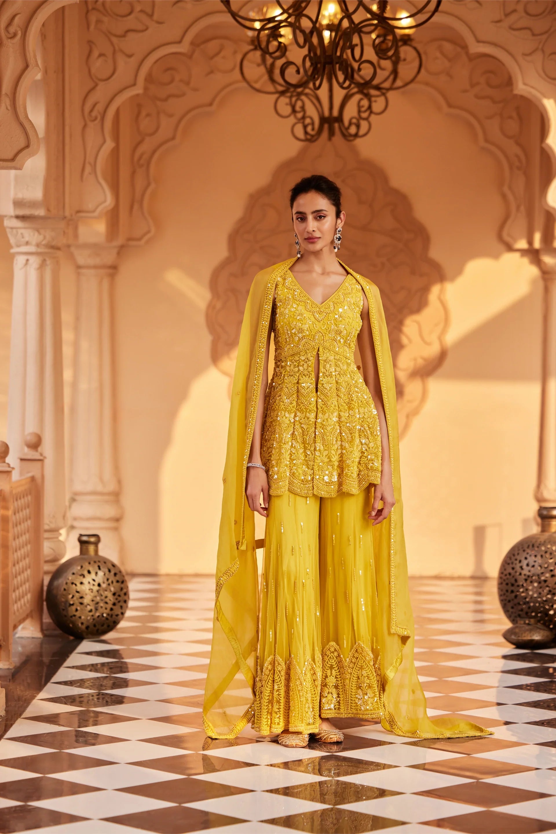 Peplum And Sharara Set - Saisha