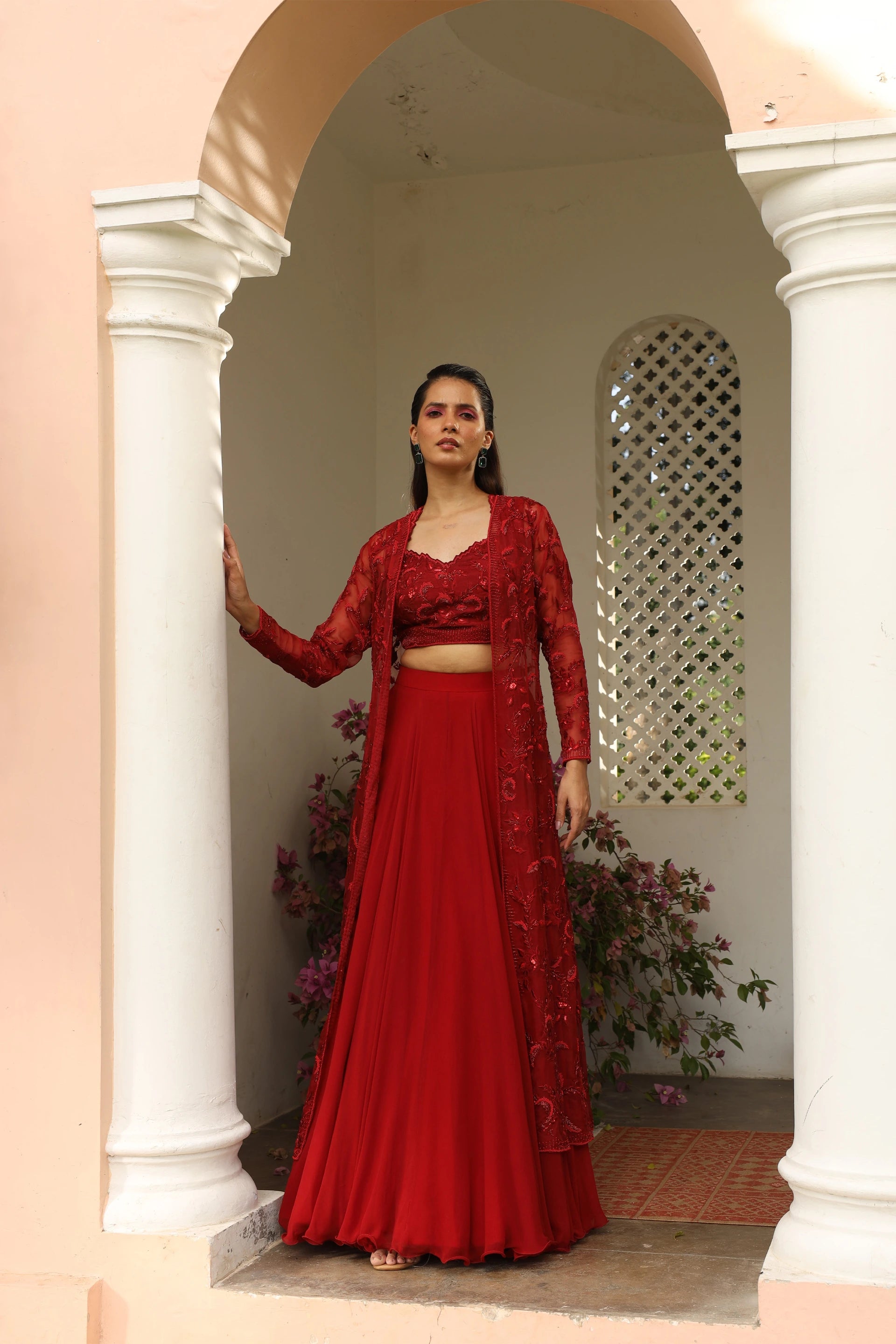 Long Jacket with Lehenga - Saisha