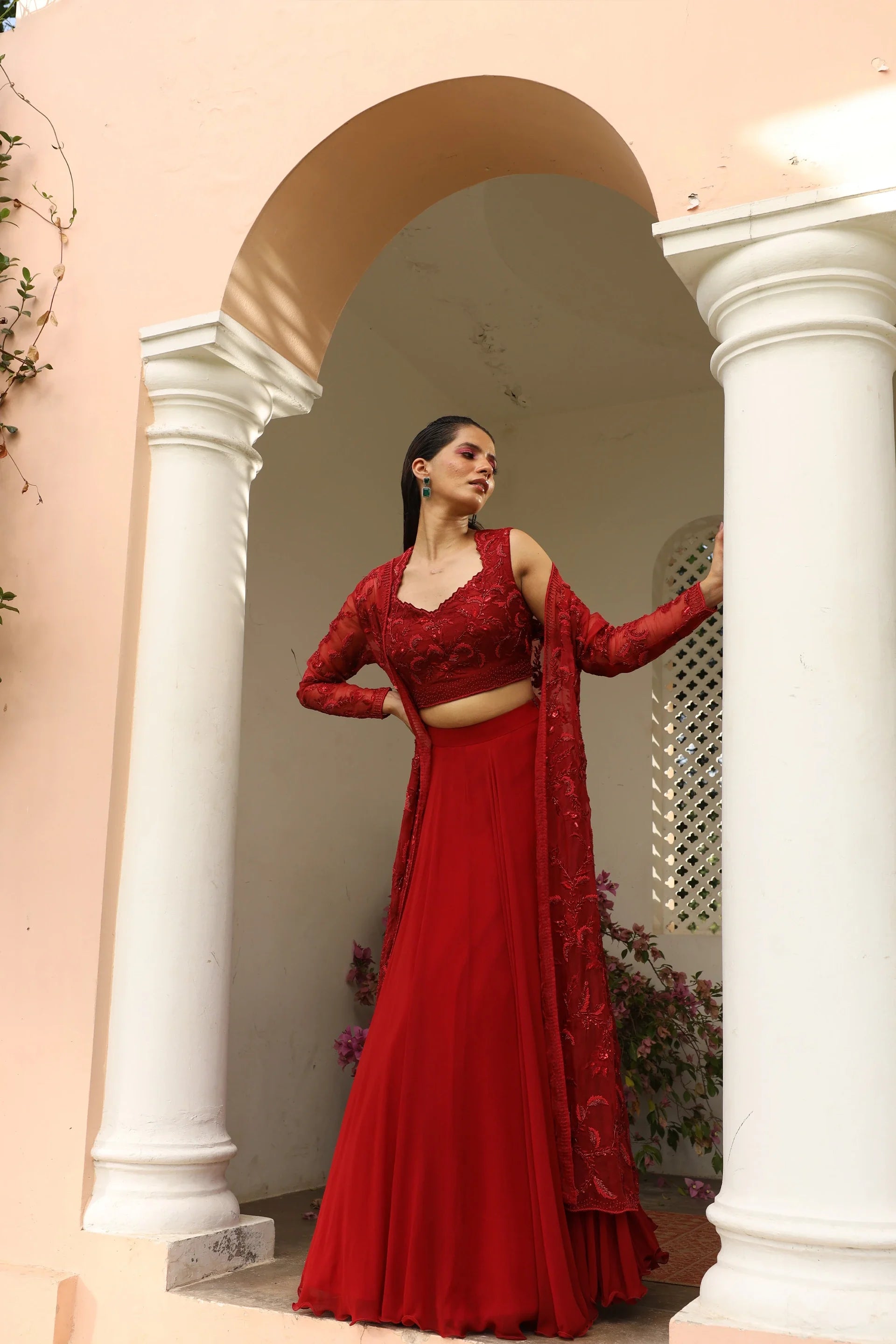 Long Jacket with Lehenga - Saisha