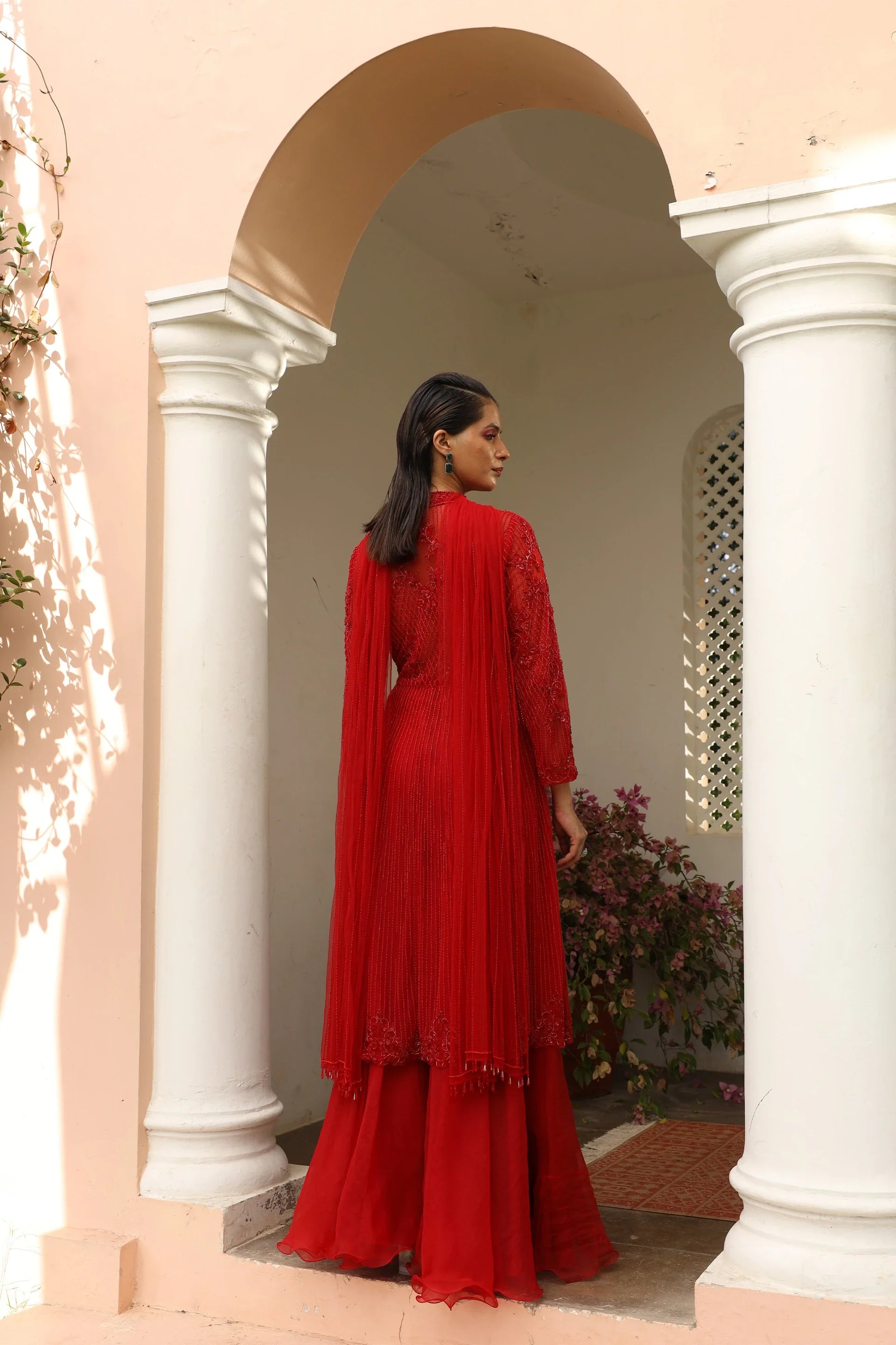 Short Anarkali with Sharara - Saisha