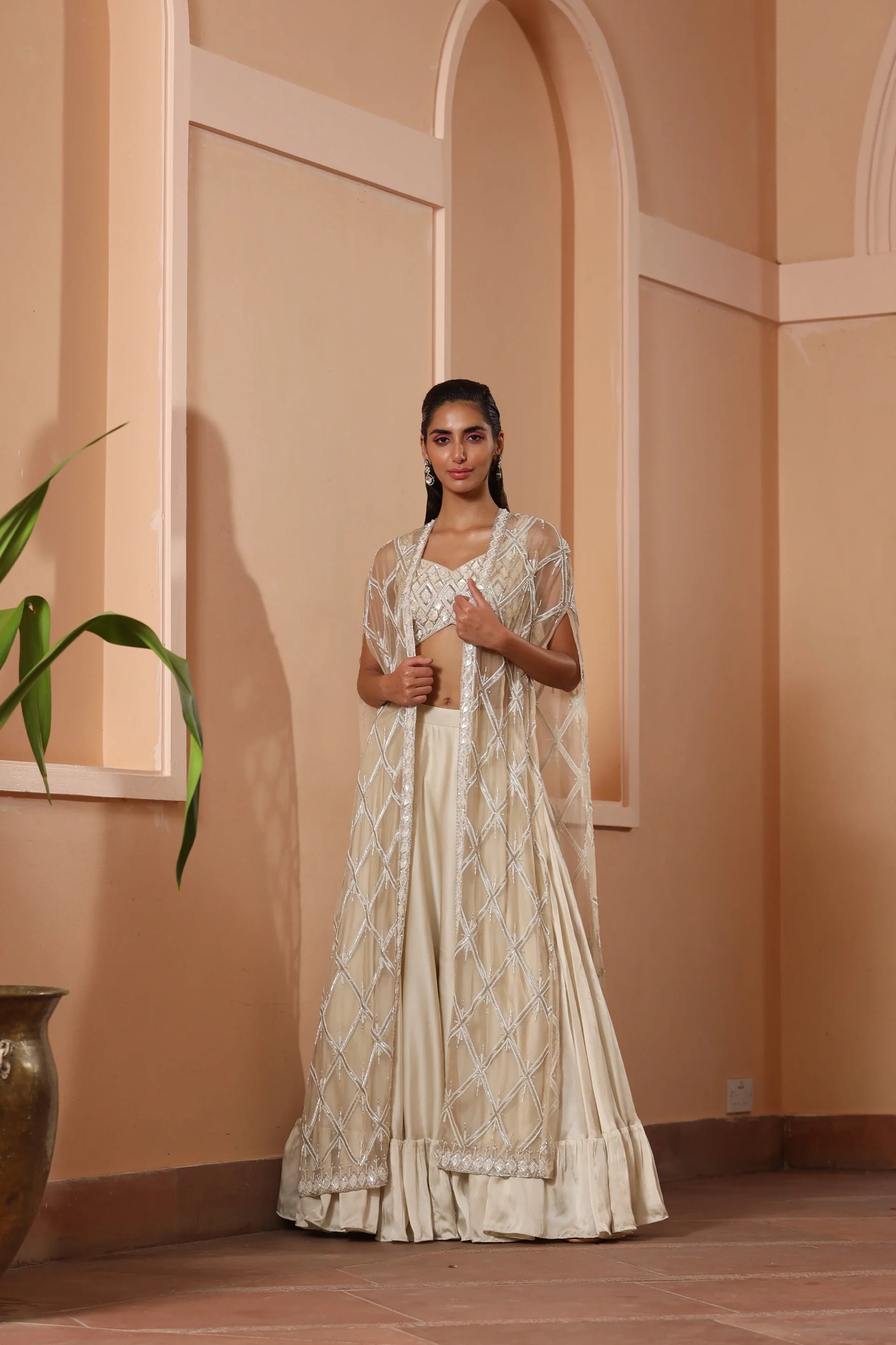 Long Jacket Lehenga Set - Saisha