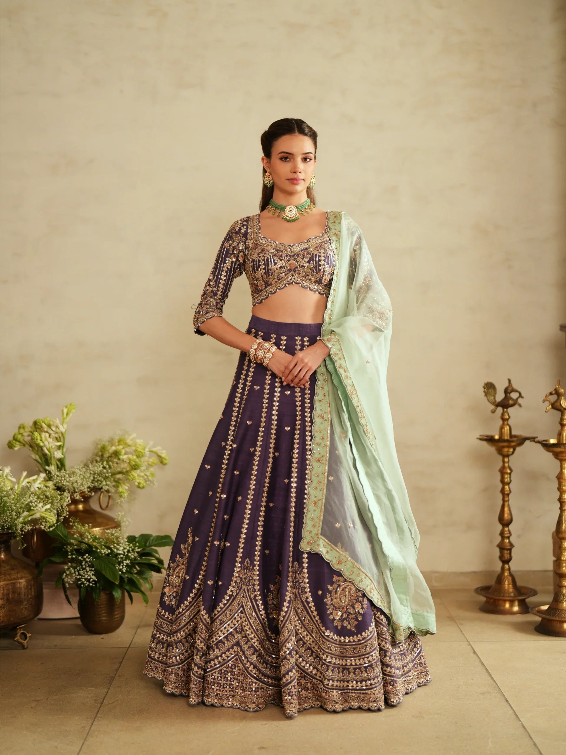Lehenga & Blouse with Dupatta - Saisha