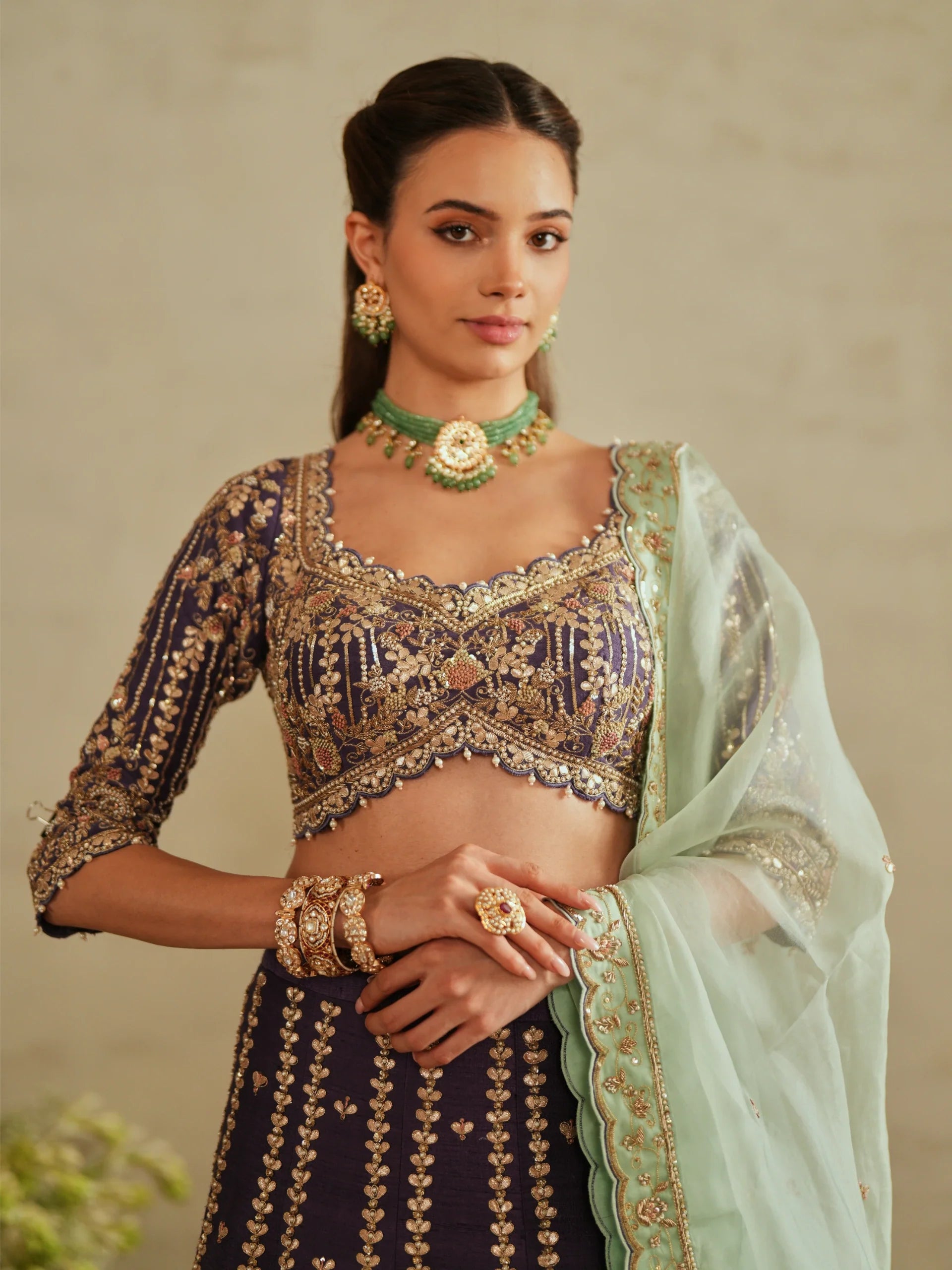 Lehenga & Blouse with Dupatta - Saisha