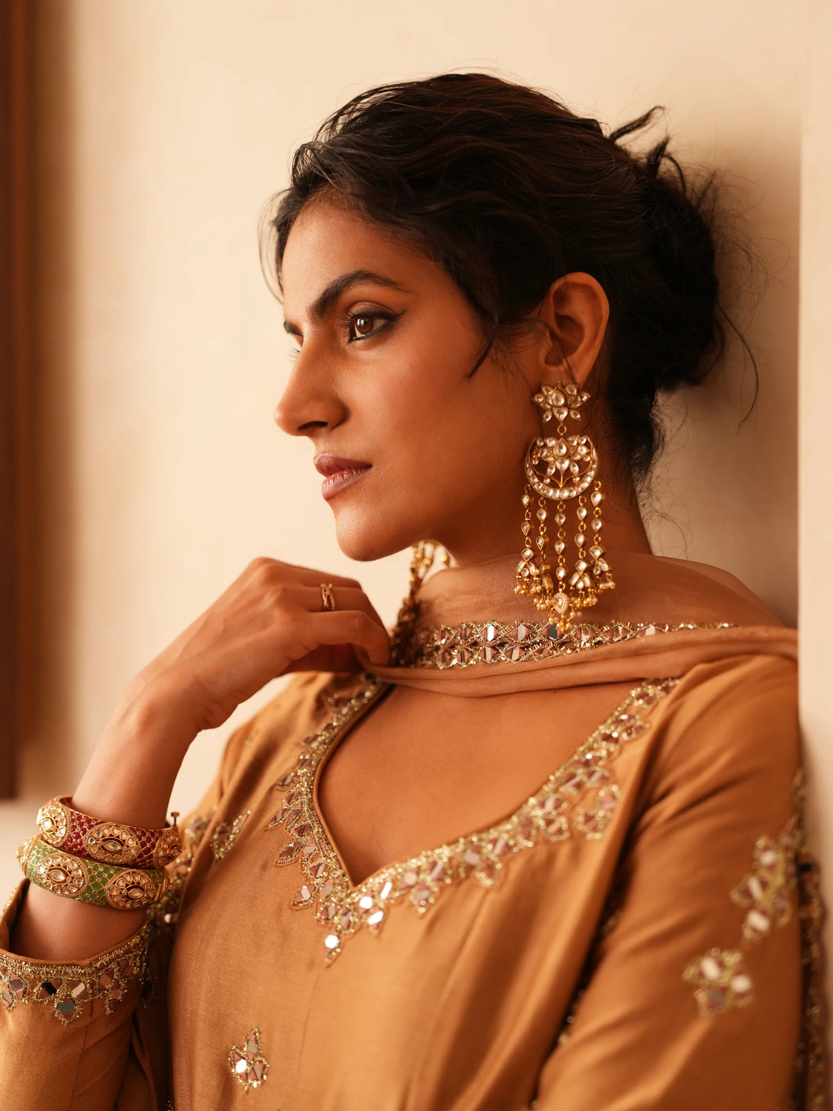 Anarkali With Embroidered Pants And Dupatta