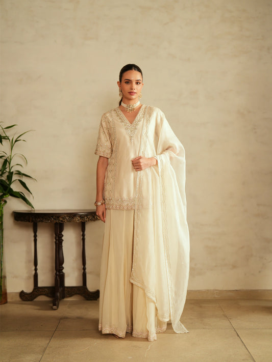 Shirt And Sharara With Dupatta - Saisha