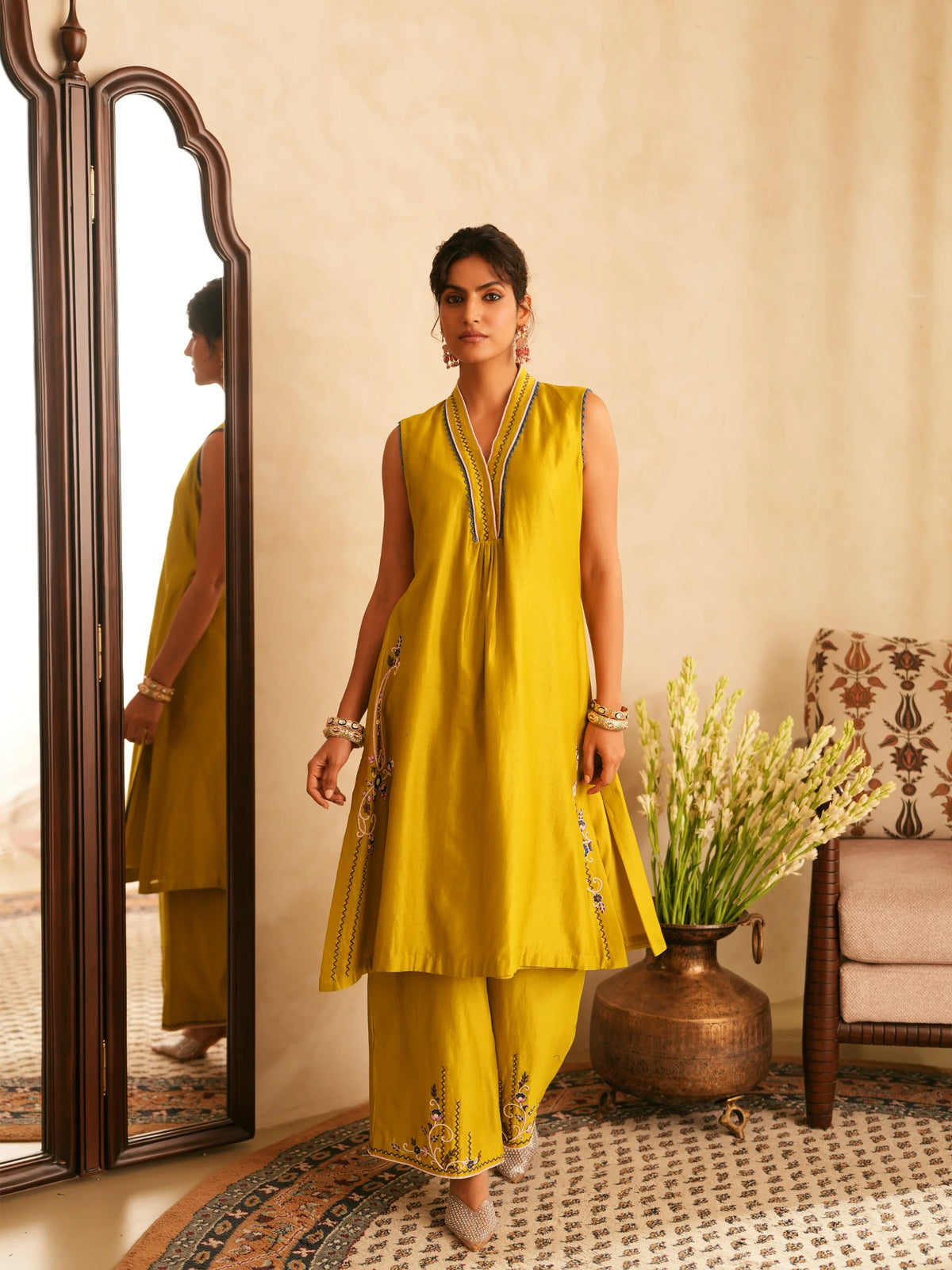 Kurta With Palazzo And Dupatta