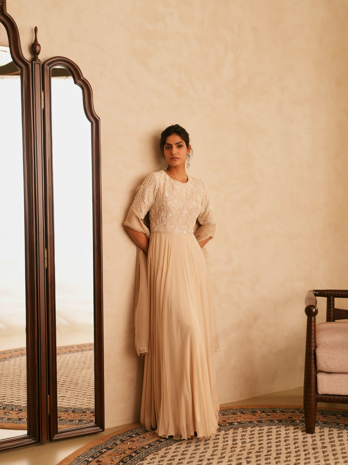 Embroidered Anarkali With Dupatta