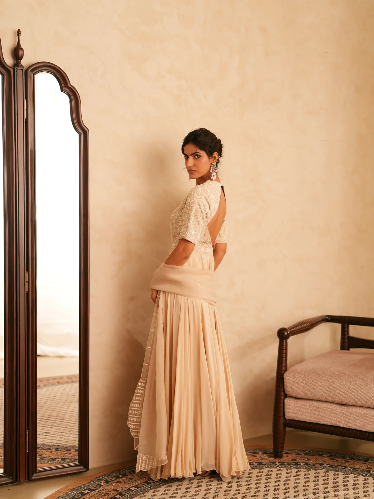 Embroidered Anarkali With Dupatta
