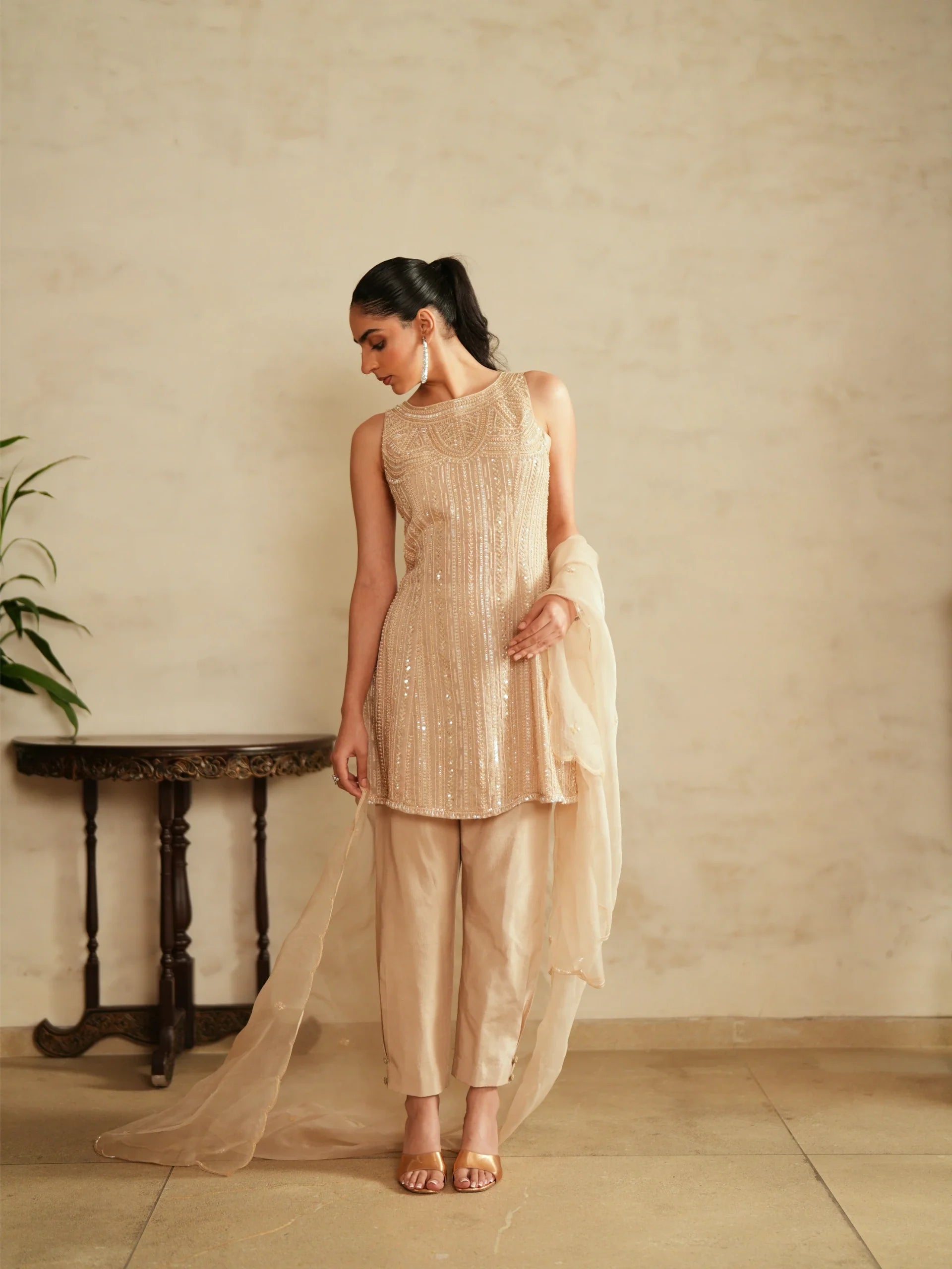 Shirt, Dupatta And Pant Set - Saisha