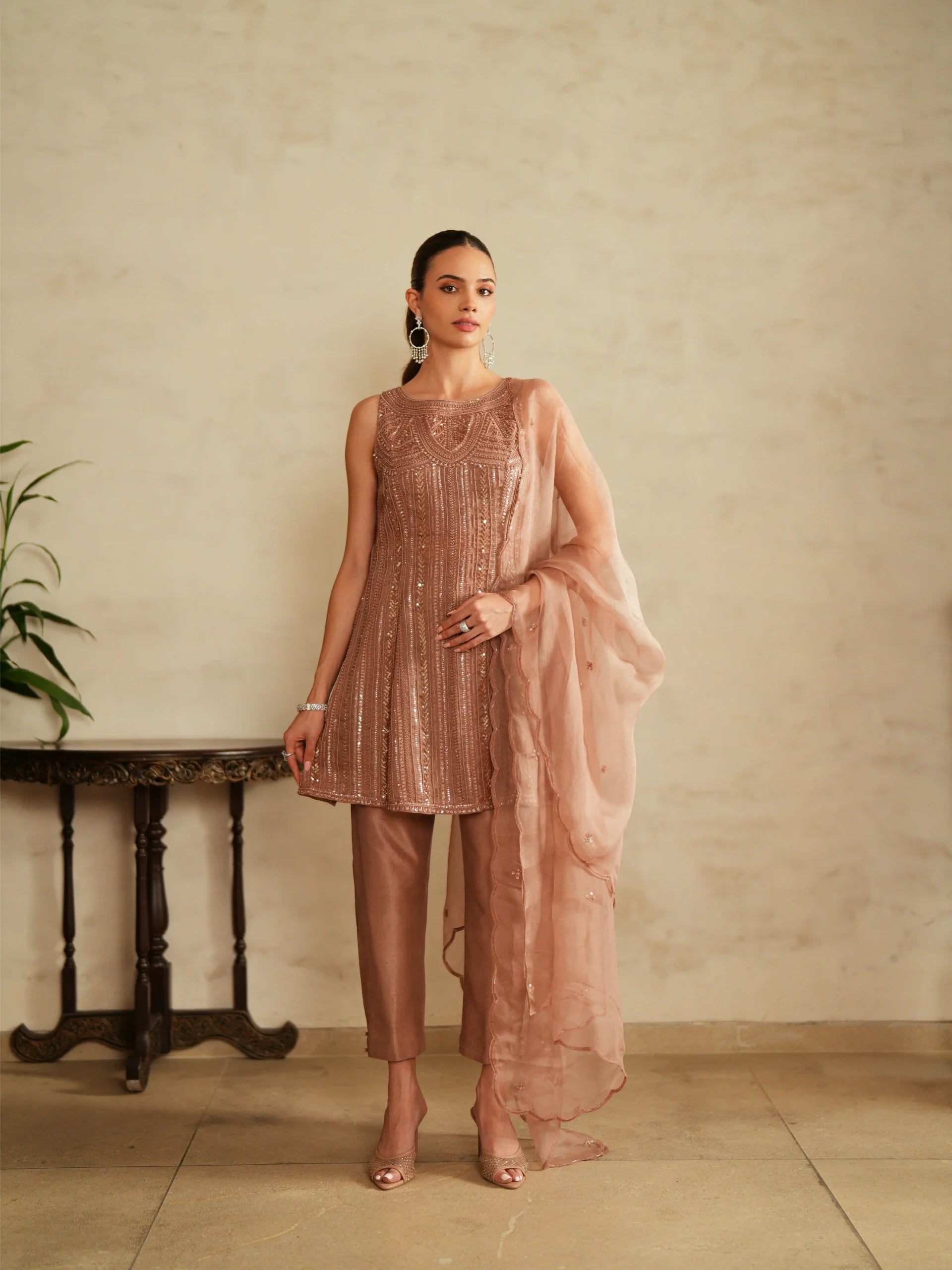 Shirt, Dupatta And Pant Set - Saisha