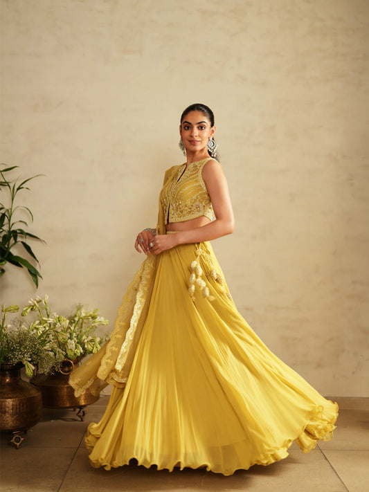 Lehenga, Blouse And Dupatta Set - Saisha