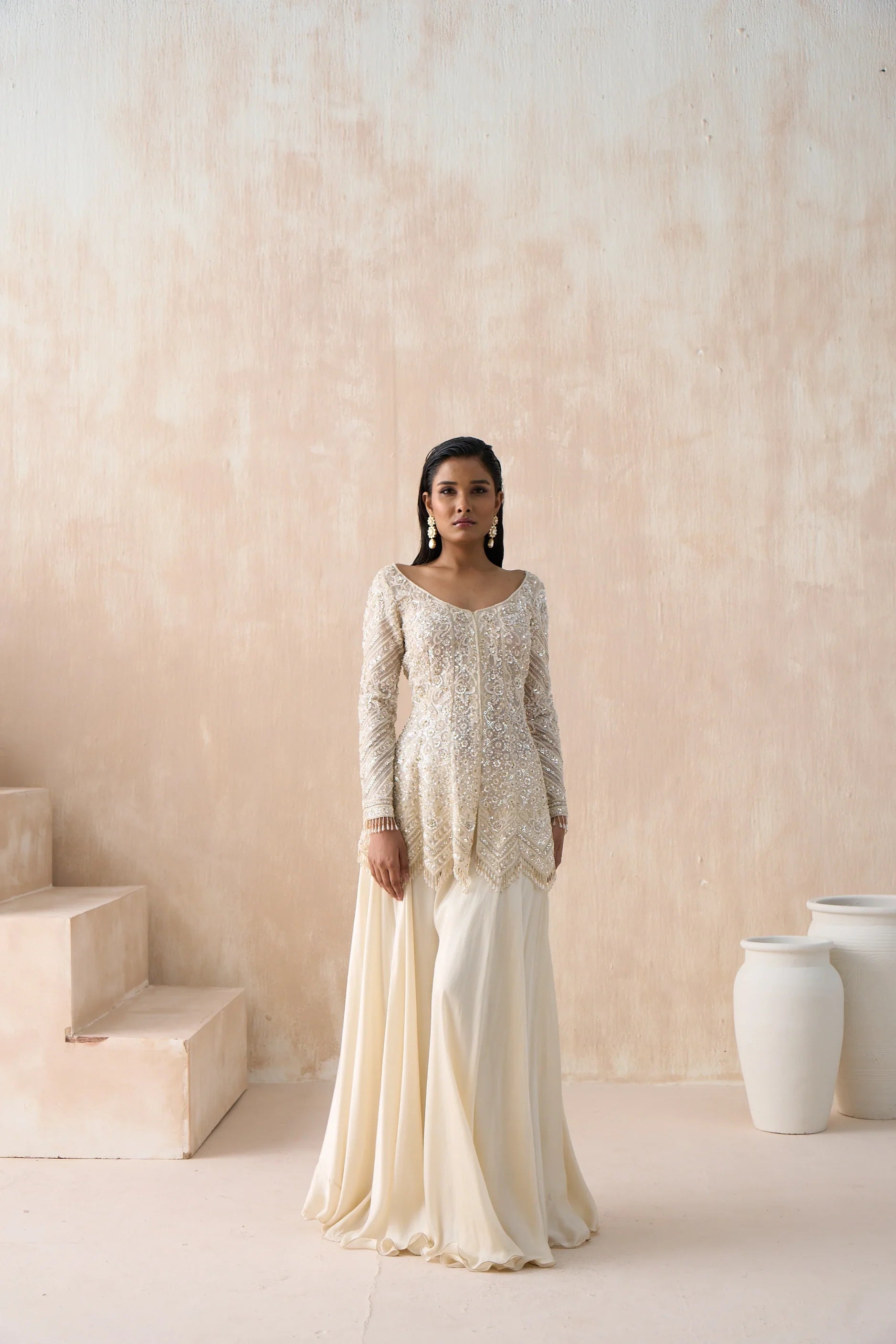 Peplum Top With Sharara - Saisha