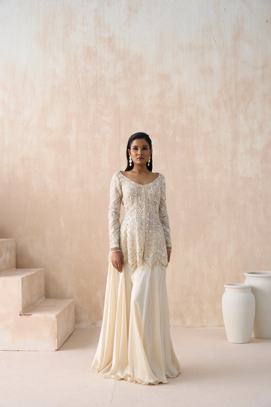 Peplum Top With Sharara - Saisha