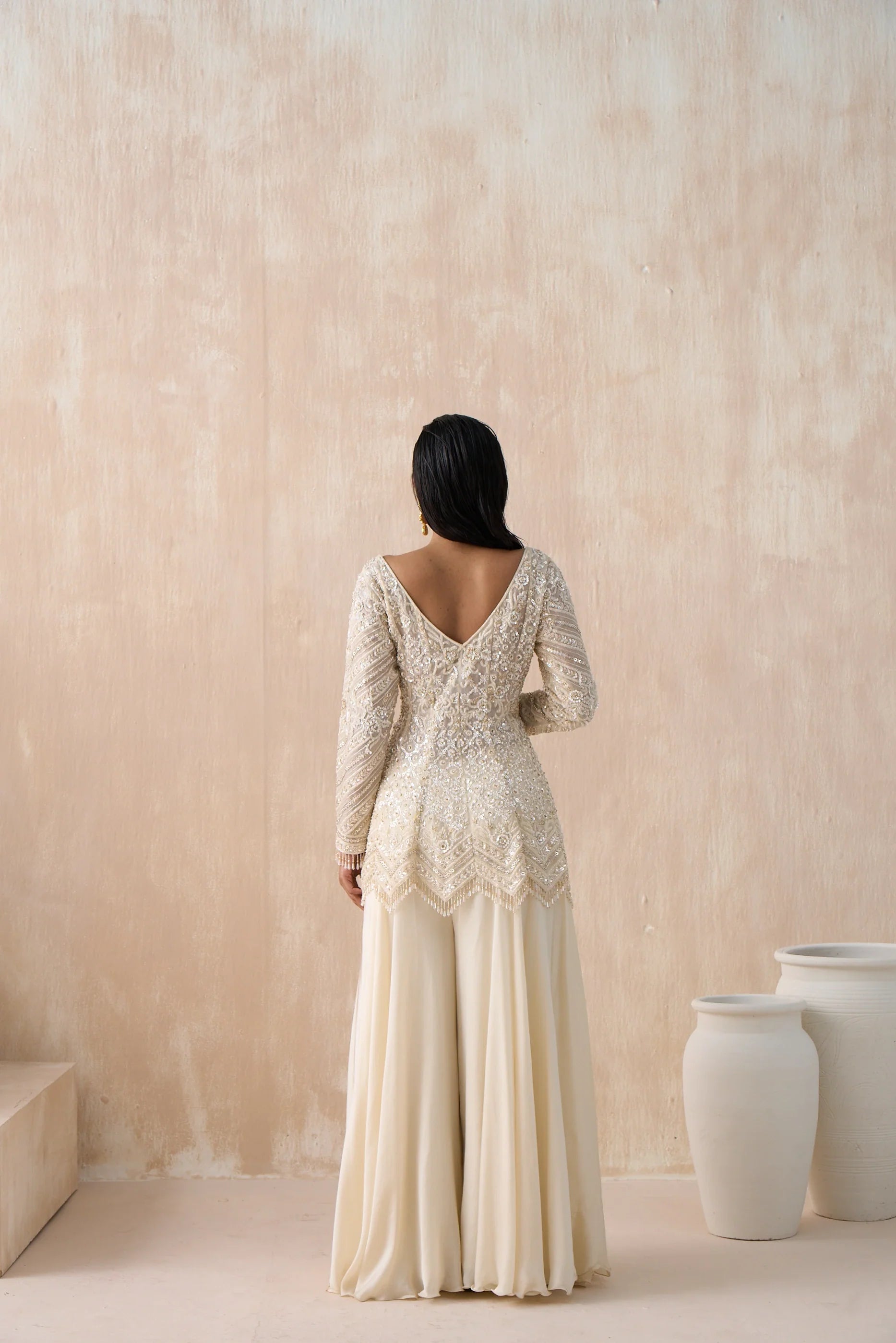 Peplum Top With Sharara - Saisha