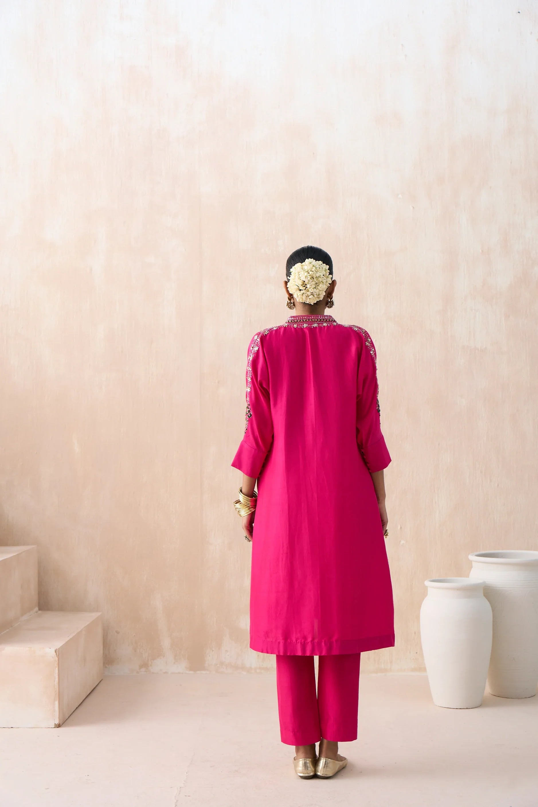 Kaftan Shirt with Straight Pants - Saisha