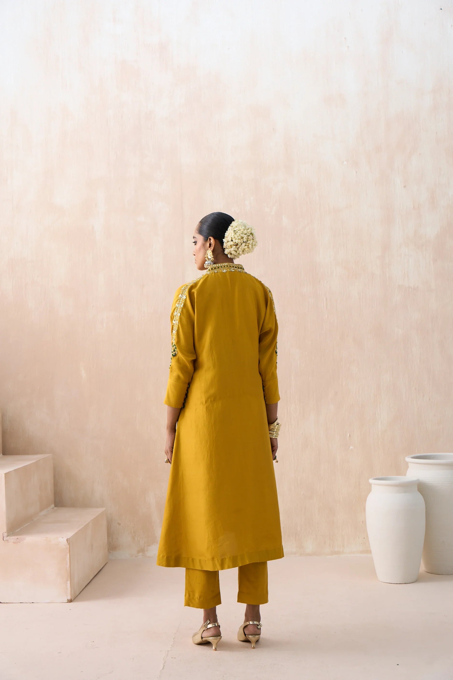 Kaftan Shirt with Straight Pants - Saisha