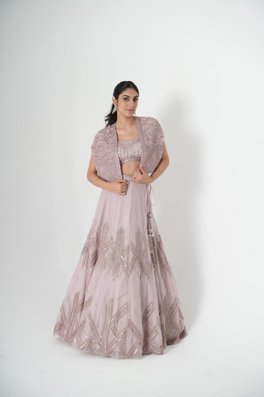 Cape Lehenga Set - Saisha