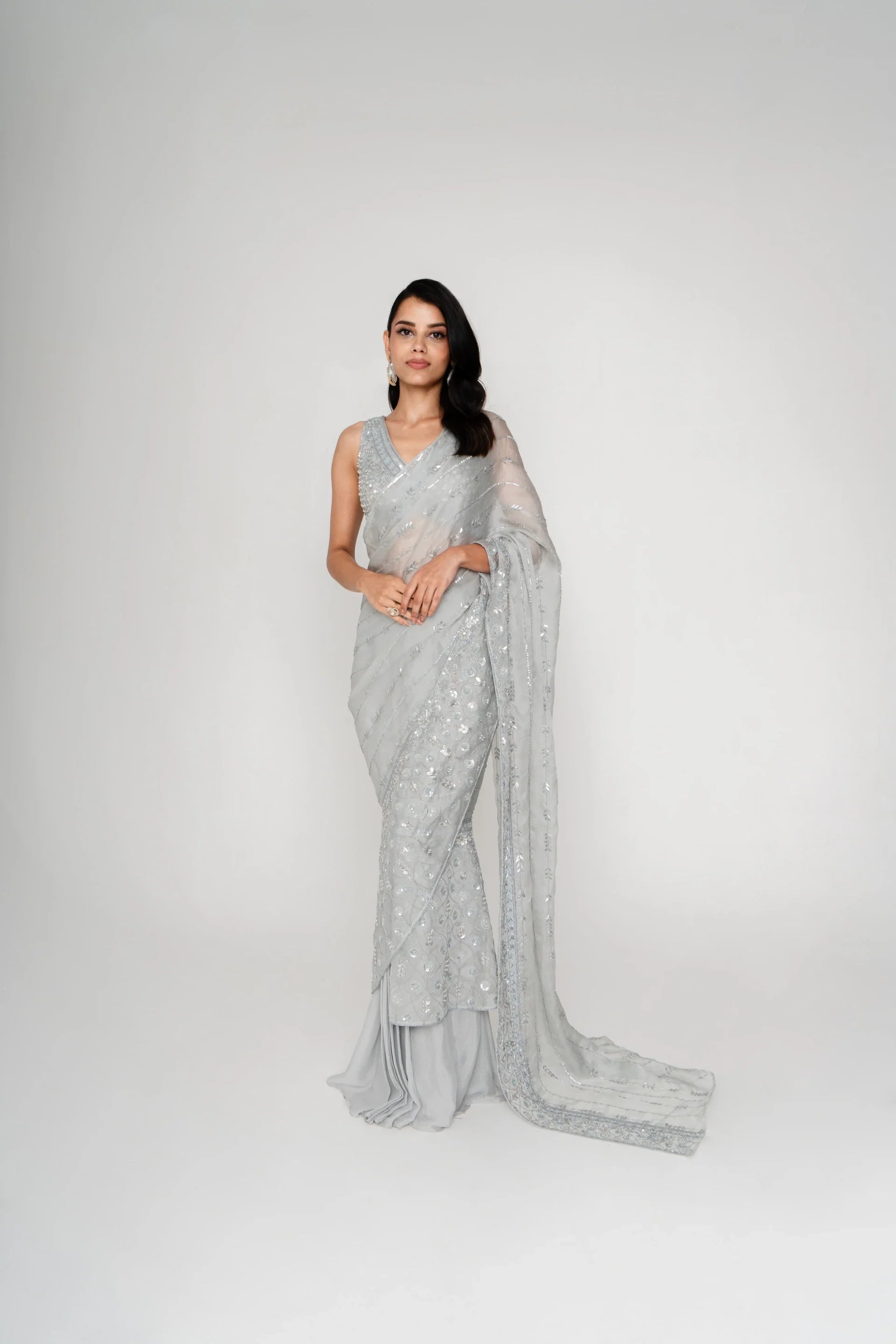 Embroidered Saree with Blouse - Saisha