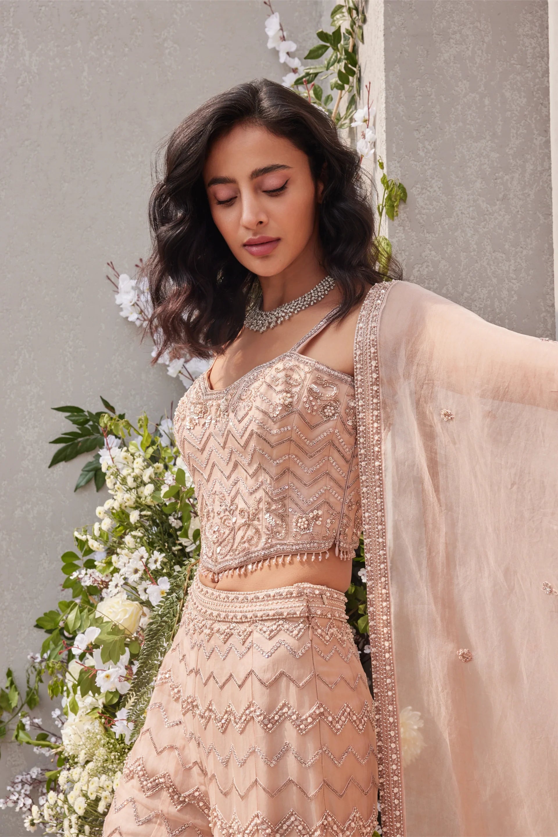 Corset With Fitted Sharara And Dupatta - Saisha