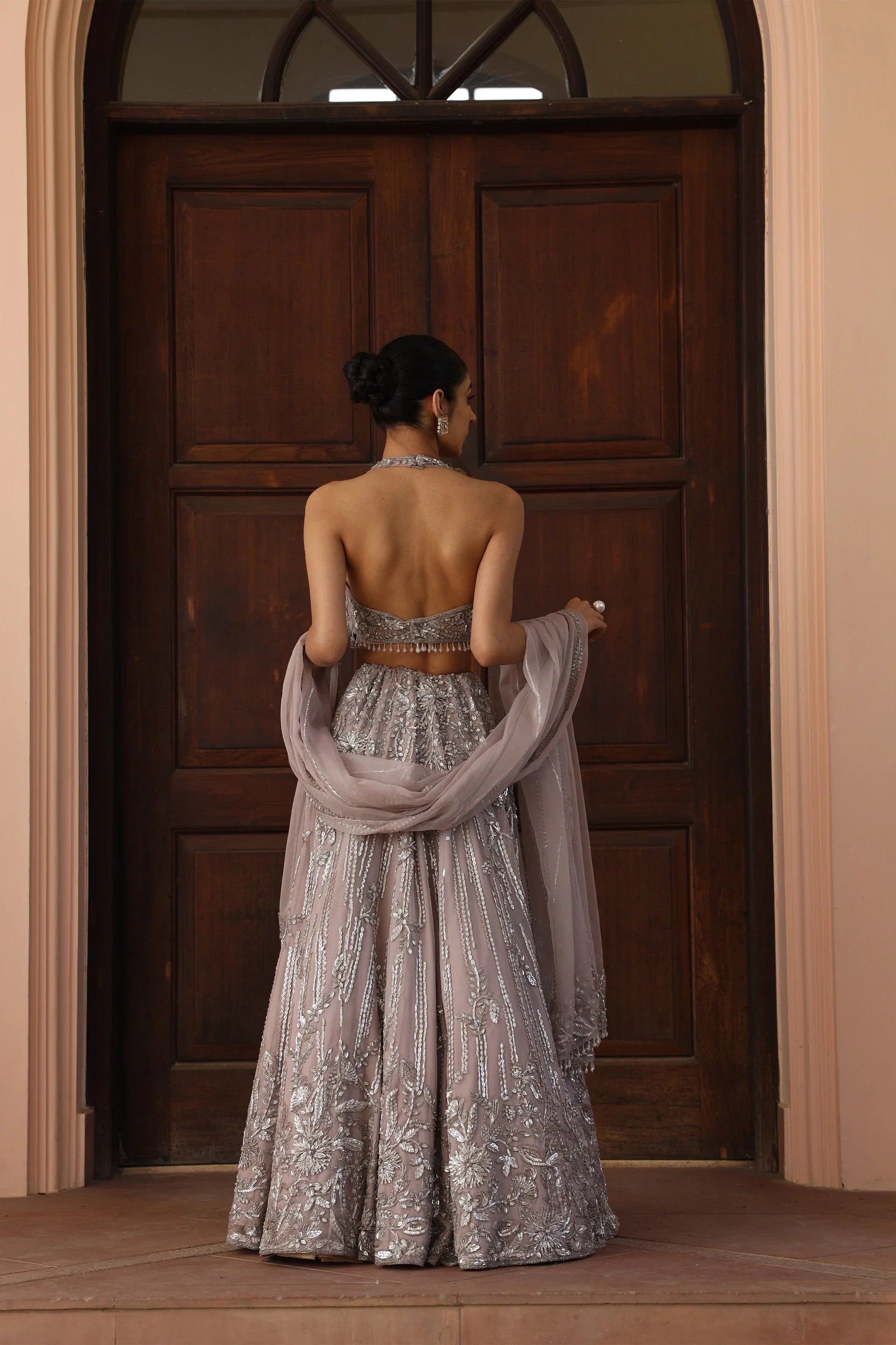 Lehenga with Halter Blouse - Saisha