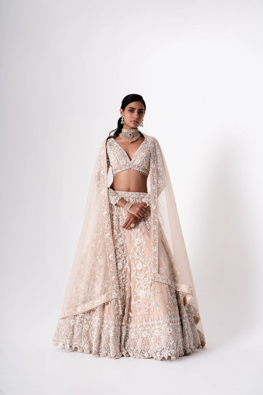 Full Sleeves Blouse & Lehenga Set - Saisha