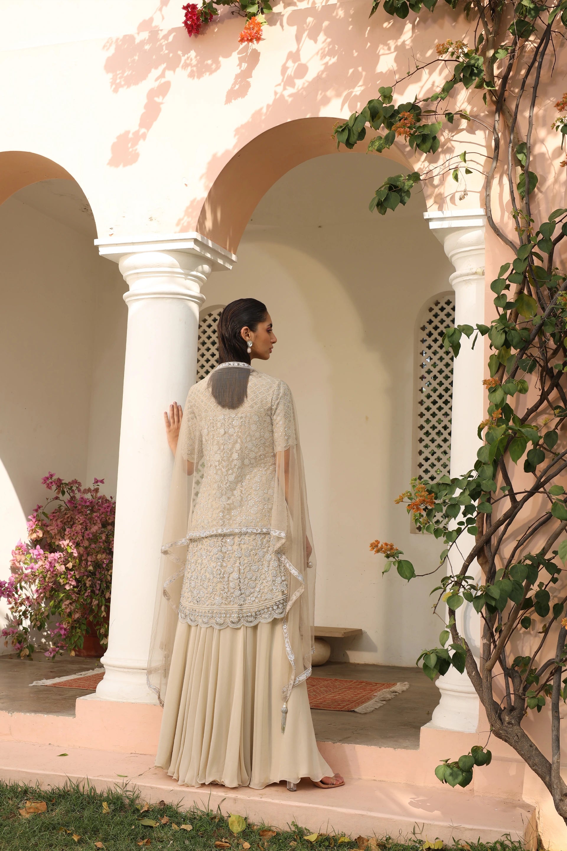 High-Low Top with Sharara & Dupatta - Saisha