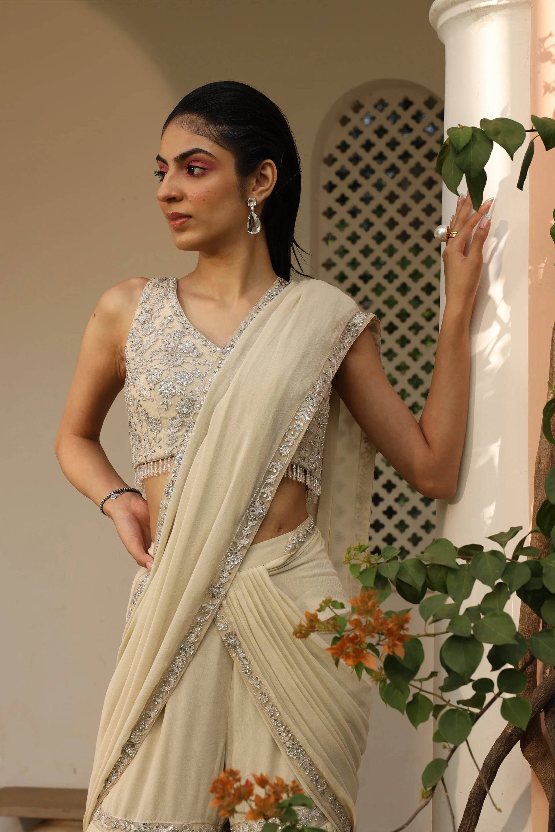 Drape Saree with Blouse - Saisha