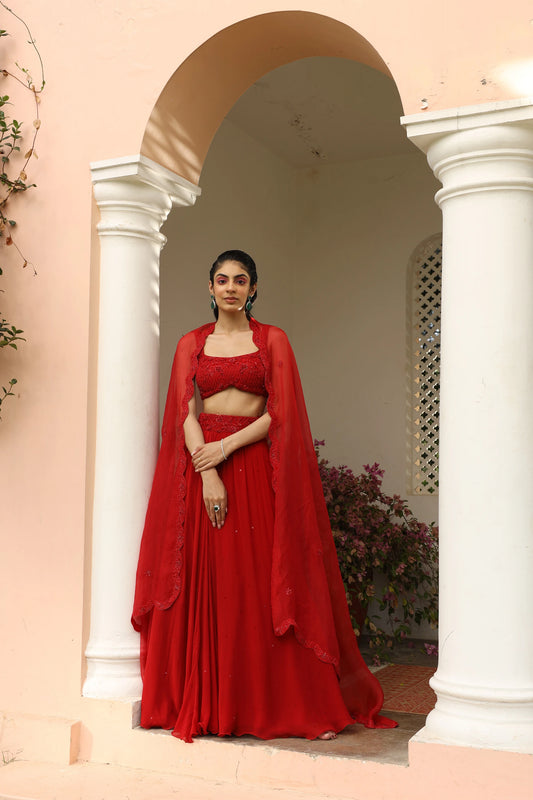 Lehenga & Blouse with Dupatta - Saisha