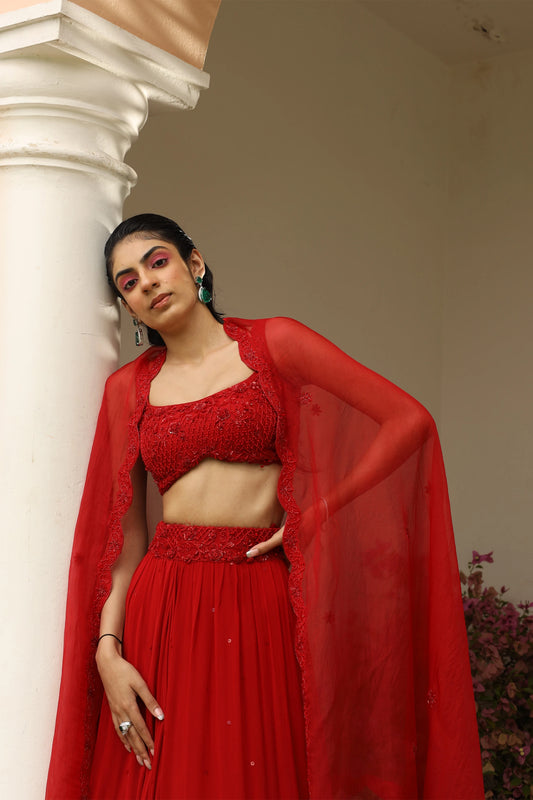 Lehenga & Blouse with Dupatta - Saisha