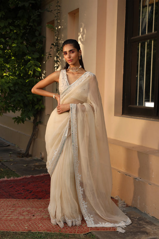 Organza Saree with Embroidery Blouse - Saisha