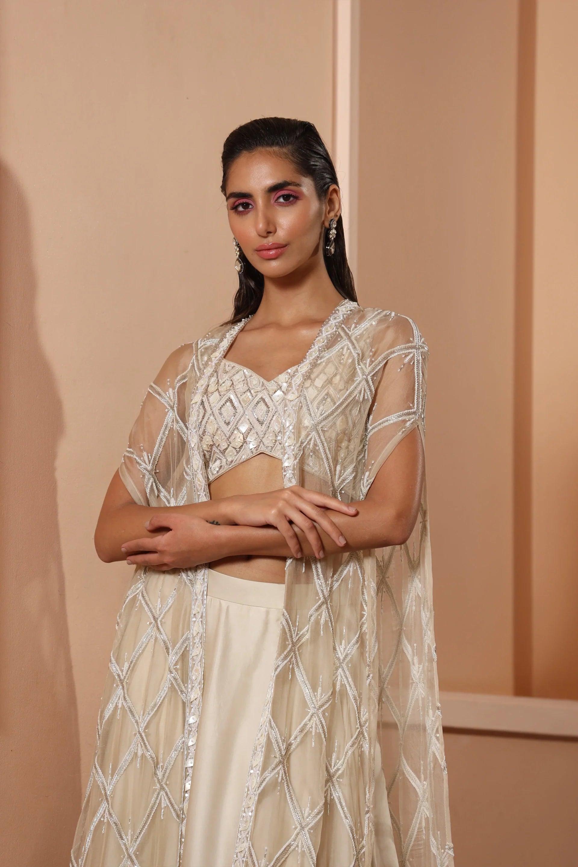 Long Jacket Lehenga Set - Saisha