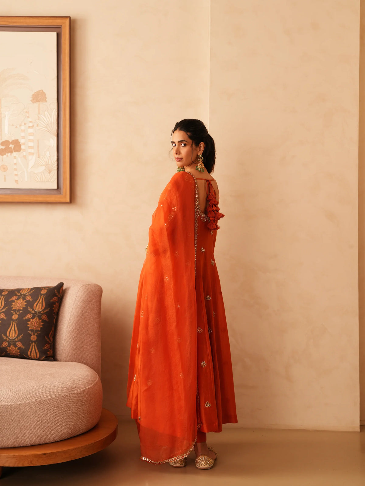 Anarkali With Embroidered Pants And Dupatta