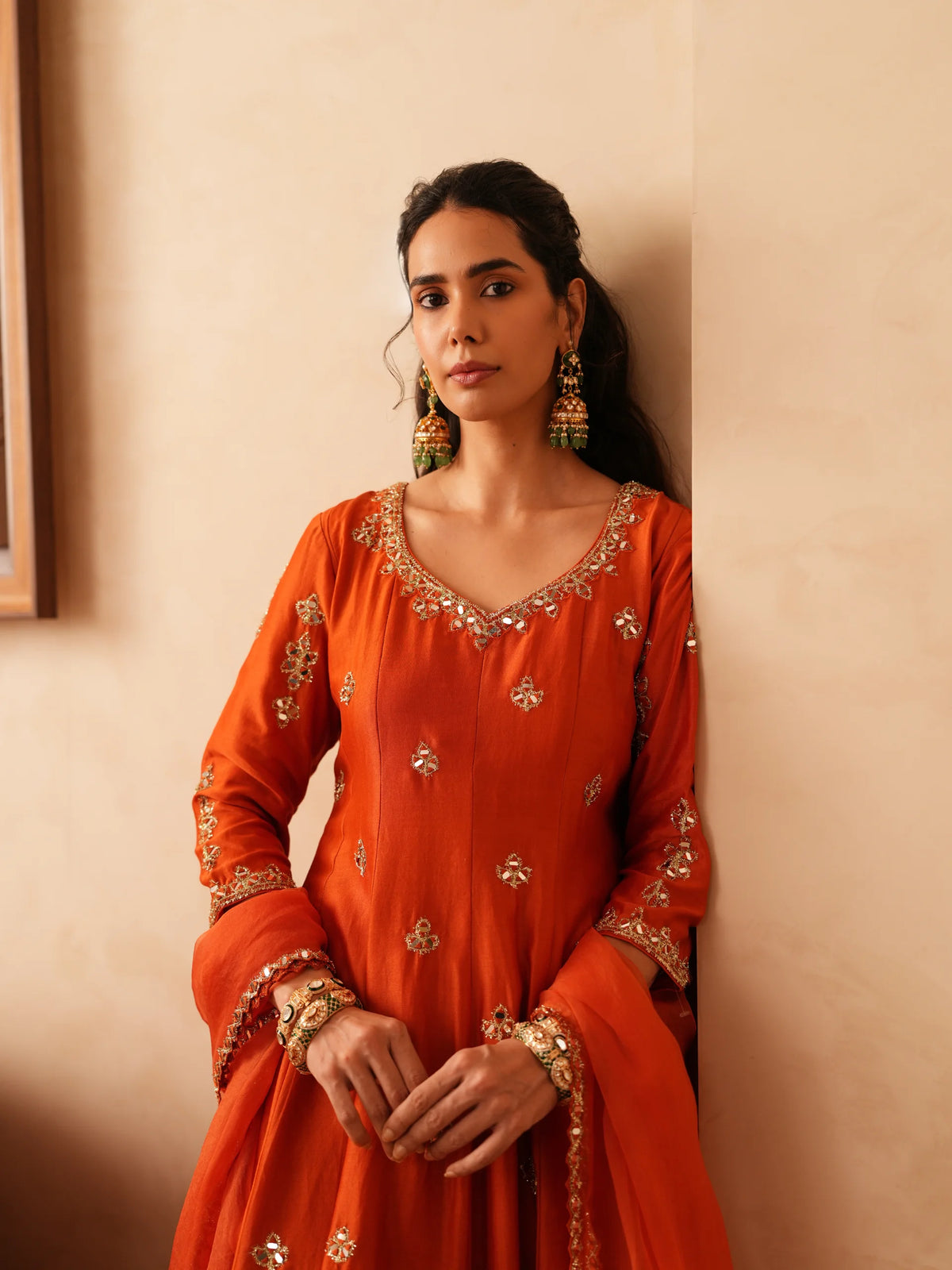 Anarkali With Embroidered Pants And Dupatta