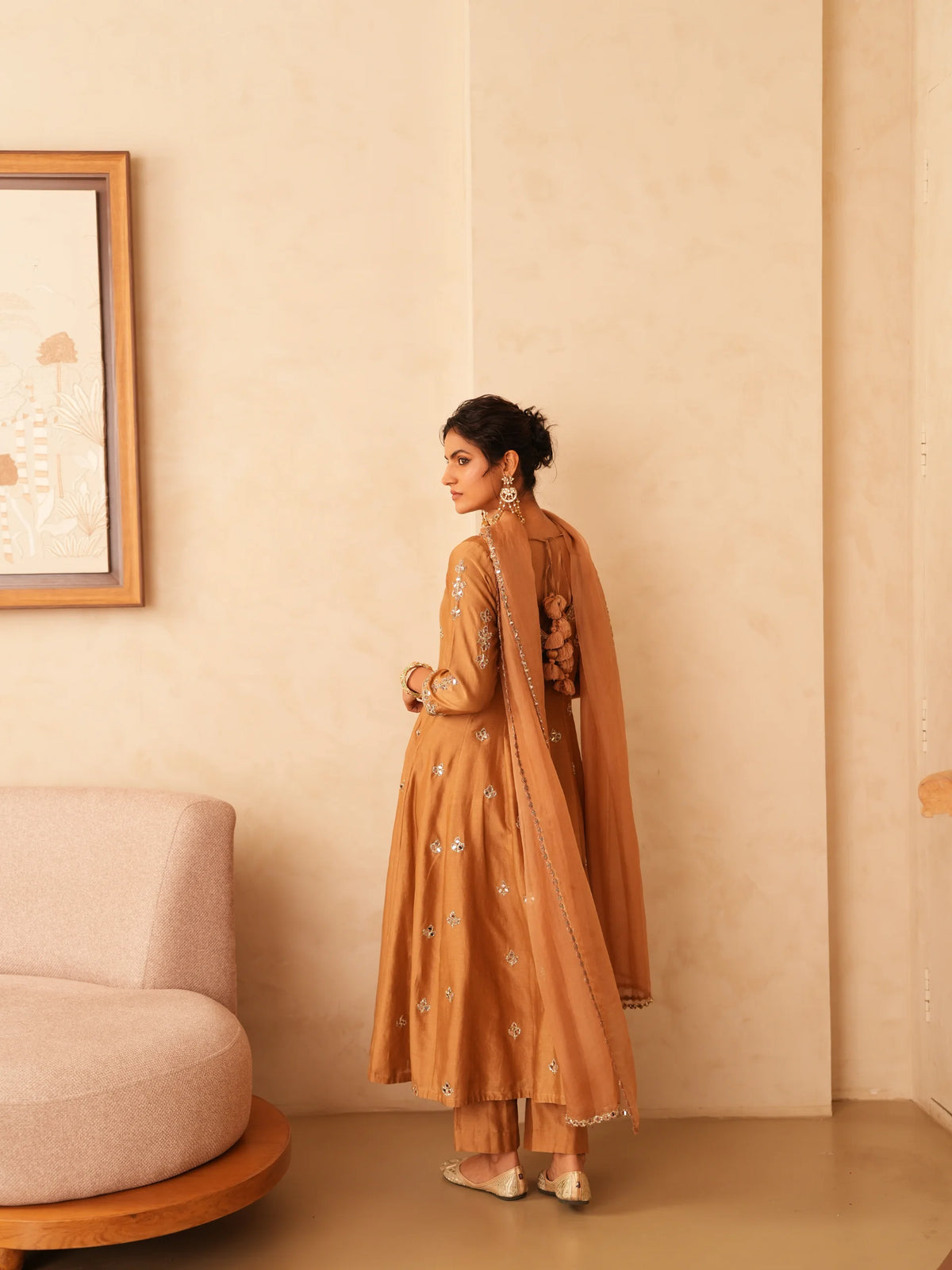 Anarkali With Embroidered Pants And Dupatta