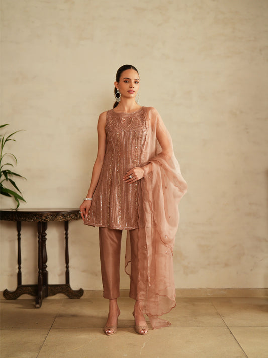 Shirt, Dupatta And Pant Set