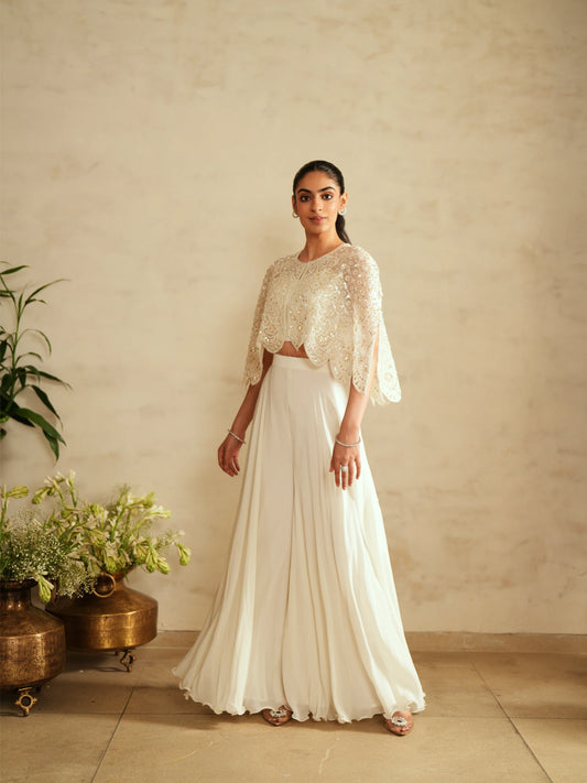 Cape Sharara And Bustier Set